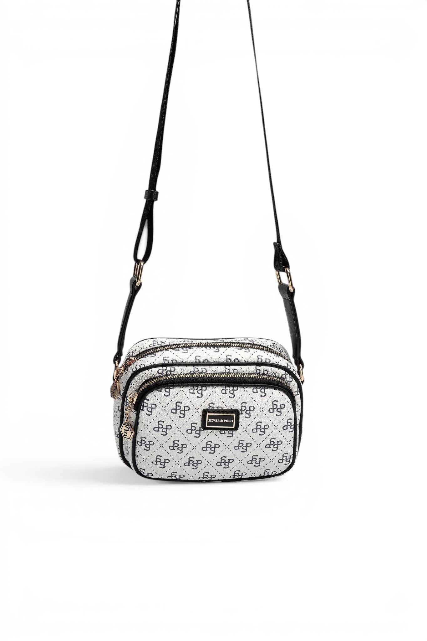 SP1111 Kadın Çapraz Çanta Monogram Beyaz-Siyah SP1111-M178