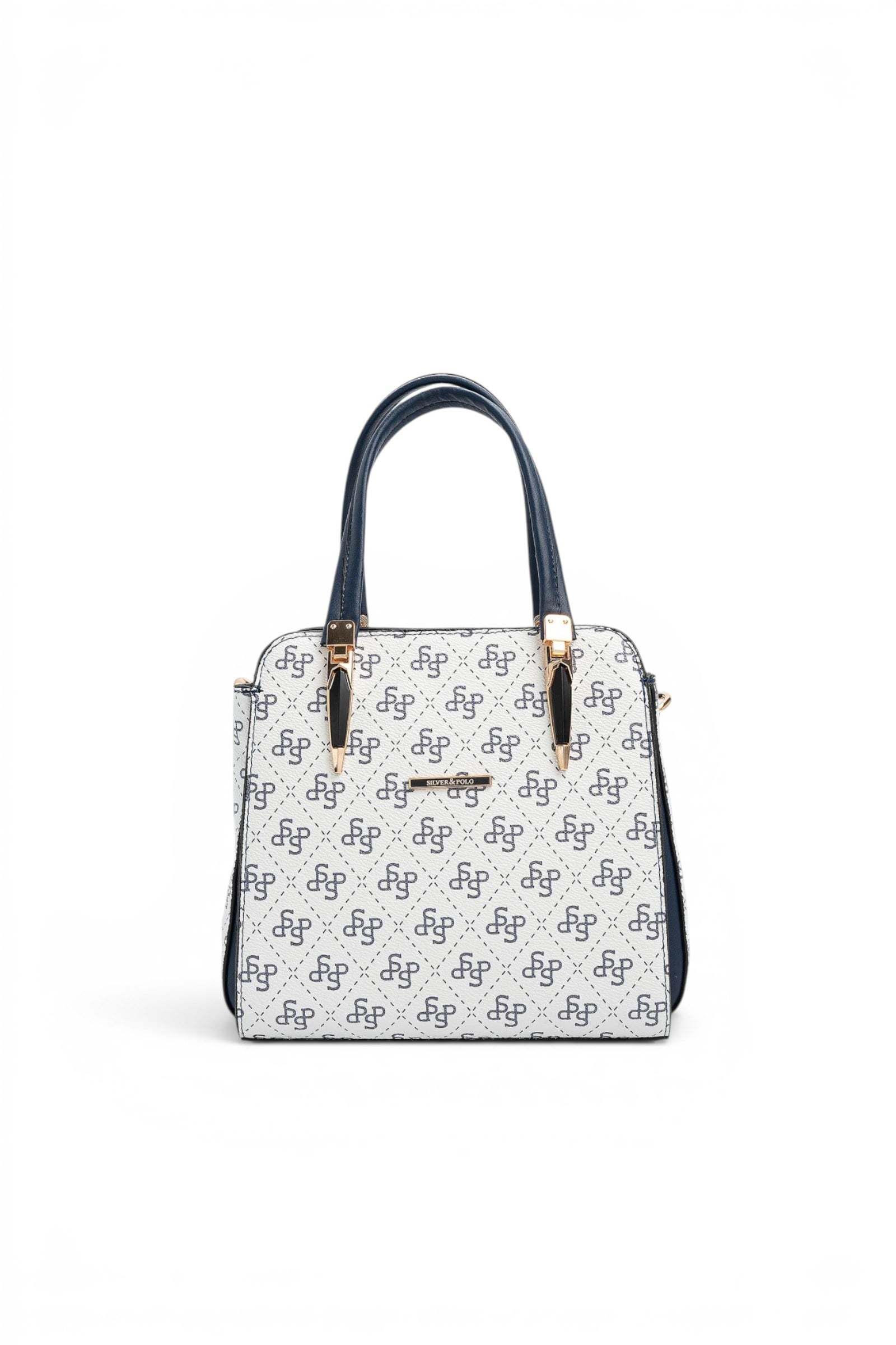 SP1136 Kadın El Çantası Monogram Beyaz - Lacivert SP1136-M178