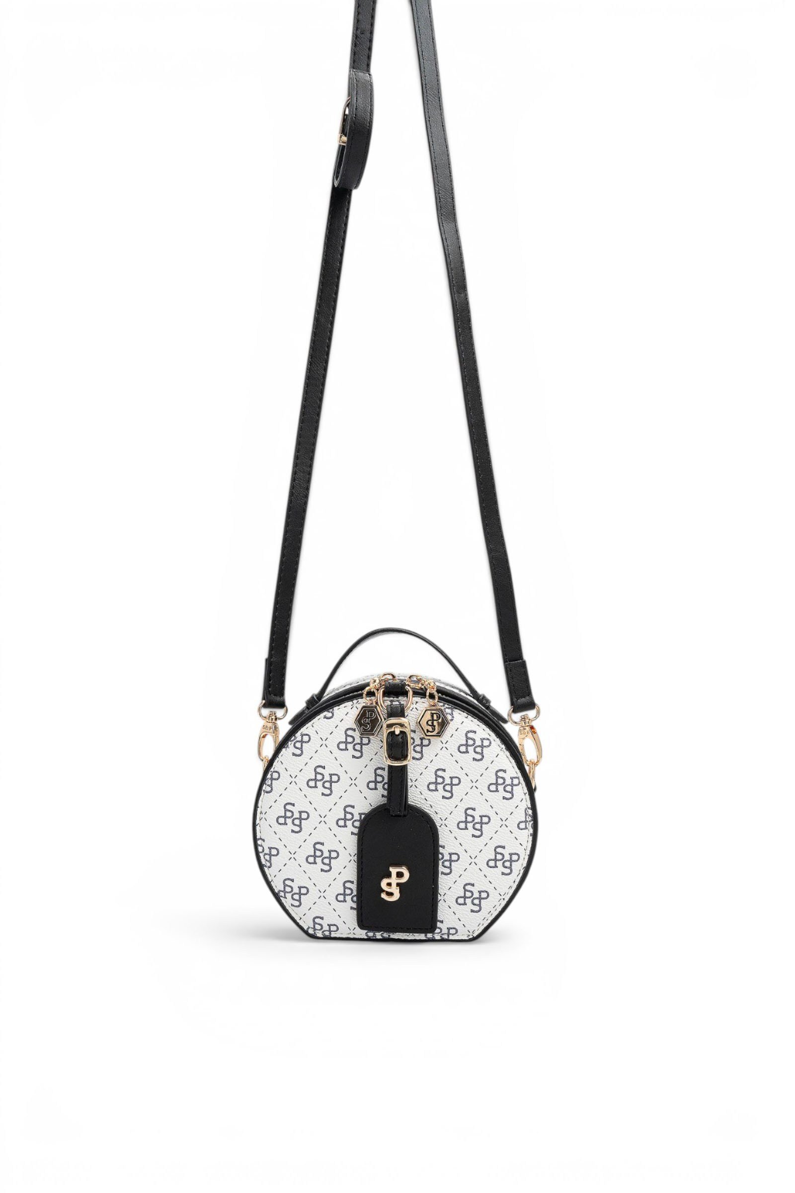 SP1163 Kadın Çapraz Çanta Monogram Beyaz - Siyah SP1163-M178