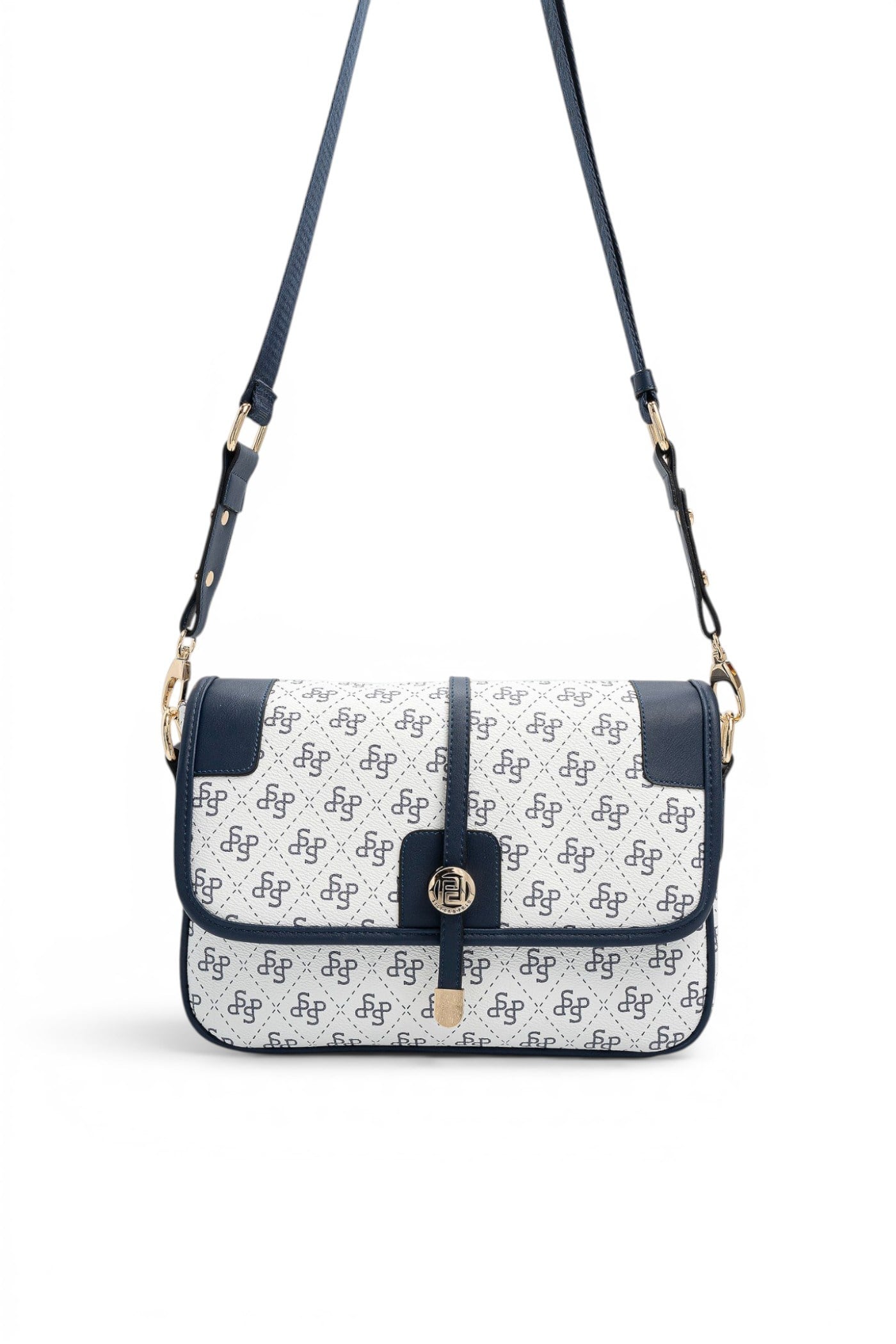 SP1182 Kadın Çapraz Çanta Monogram Beyaz - Lacivert SP1182-M178
