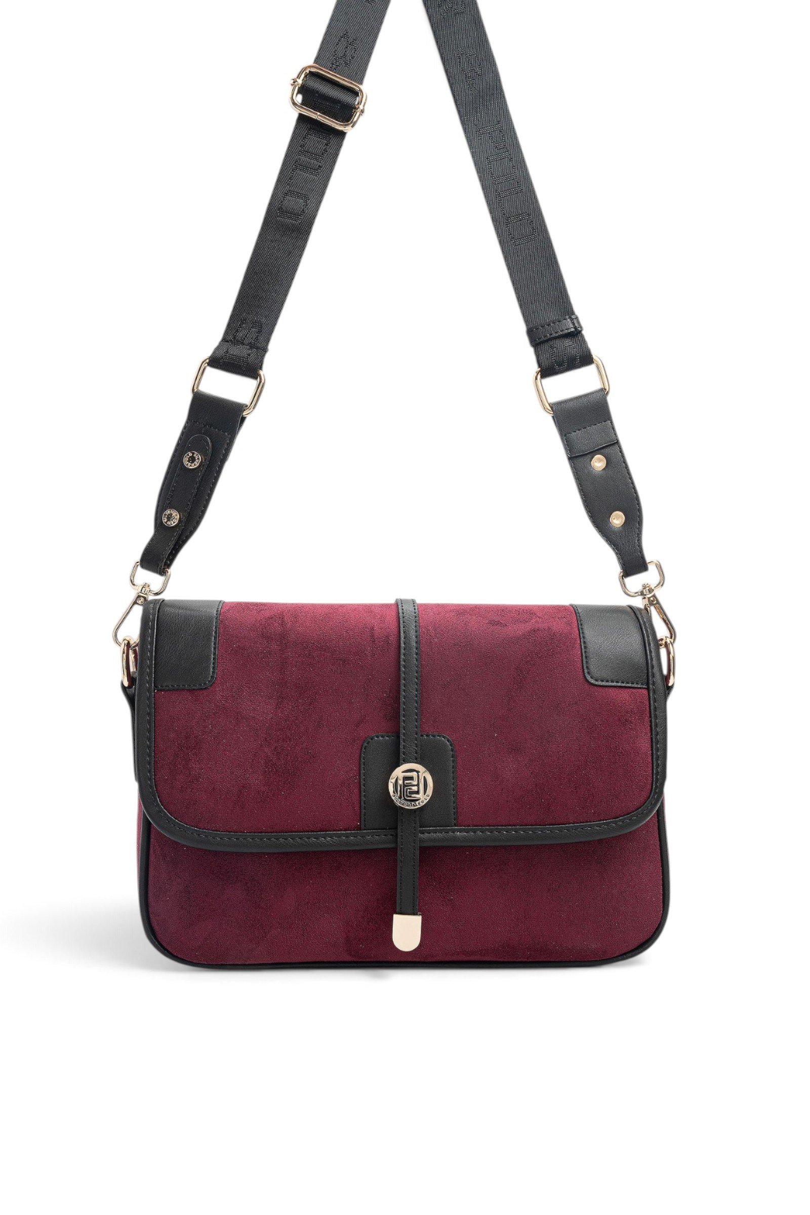 SP1182 Kadın Çapraz Çanta Süet Bordo - Siyah SP1182-M12