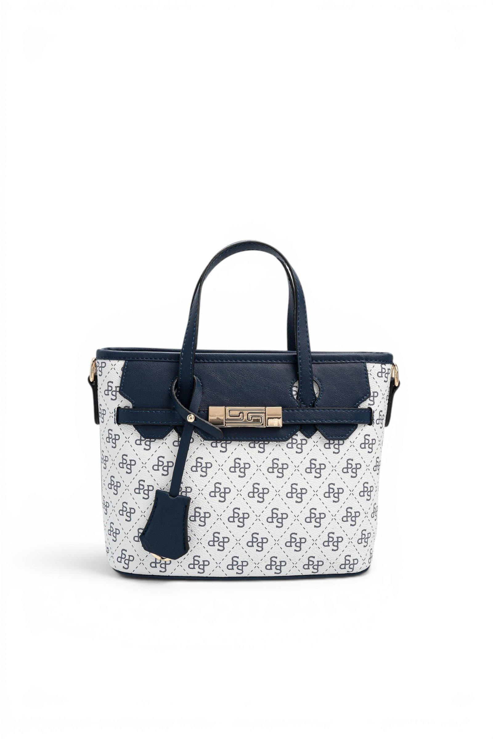 SP1185 Kadın El Çantası Monogram Beyaz - Lacivert SP1185-M178