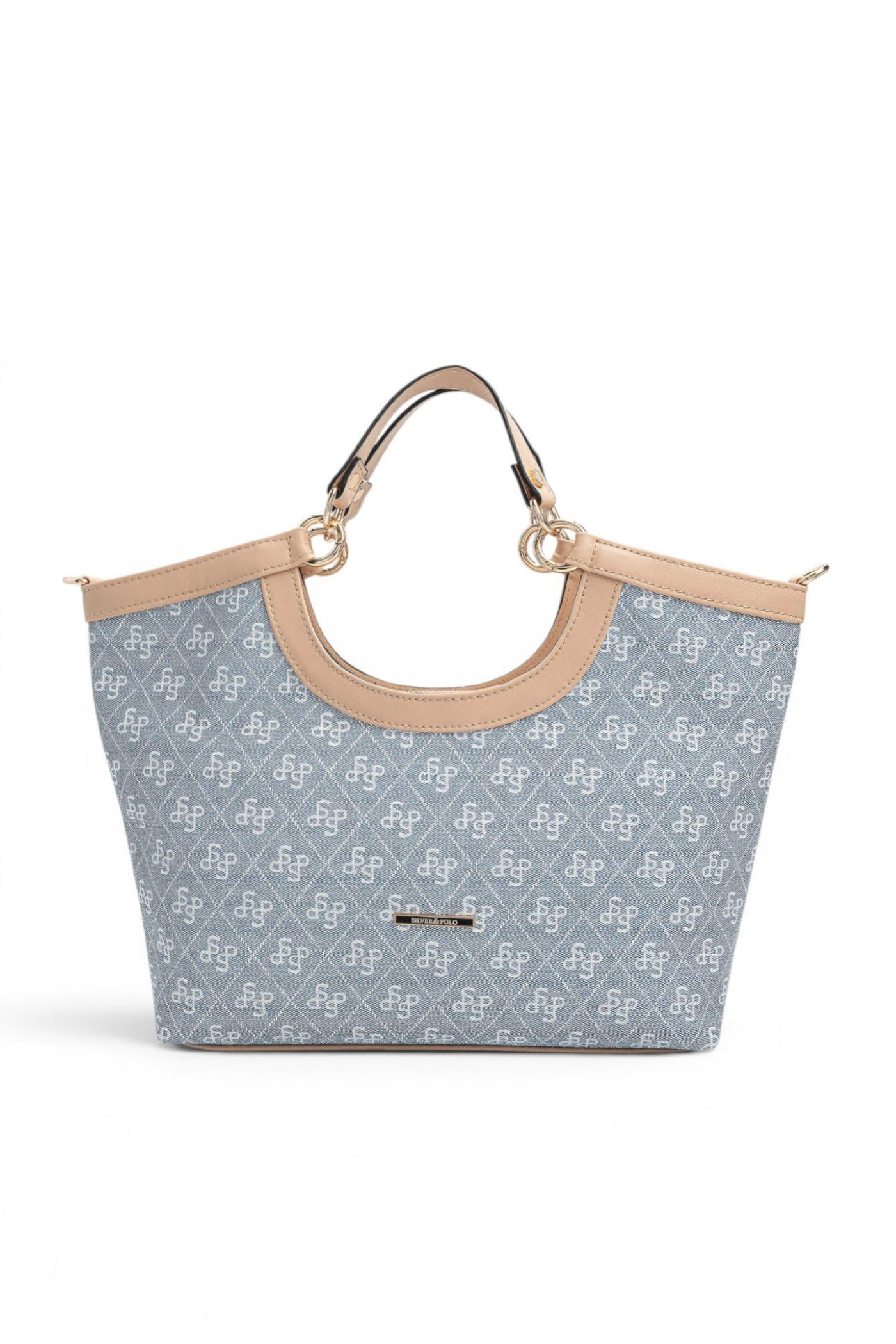 SP1189 Kadın El Çantası Monogram Mavi - Ten SP1189-M178