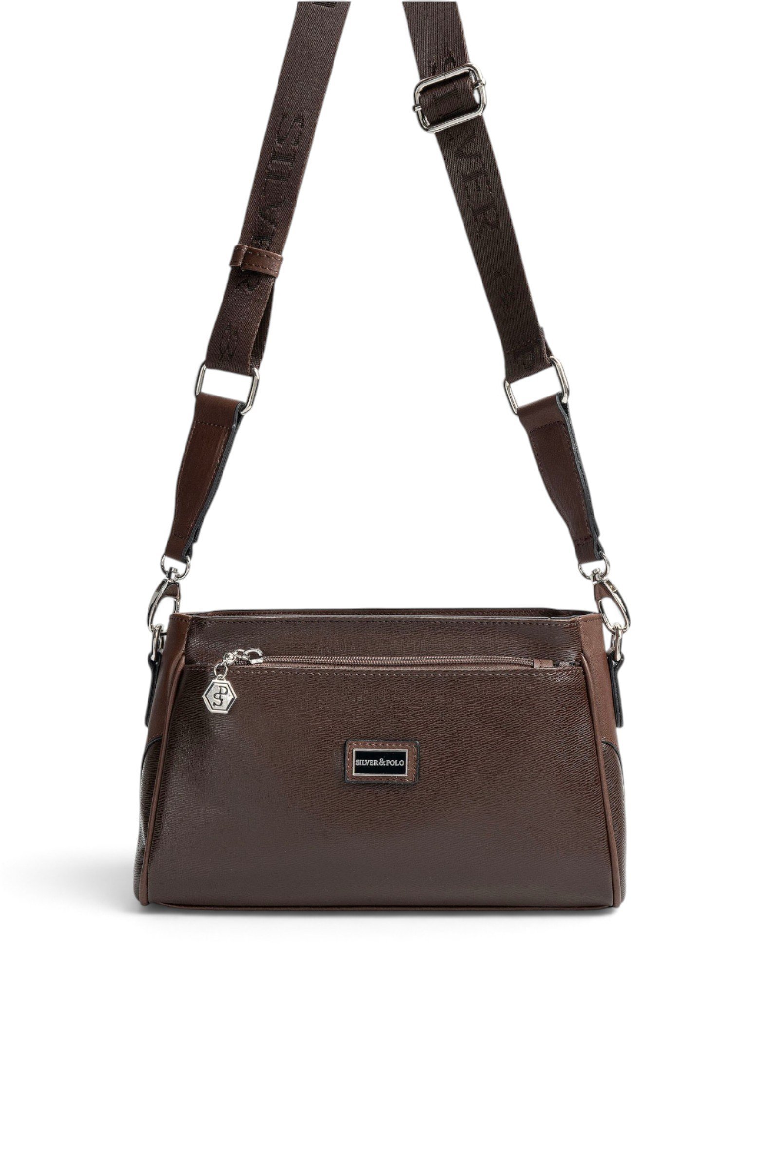 SP1273 Kadın Çapraz Çanta Düz Kahve - Kahve SP1273-M105