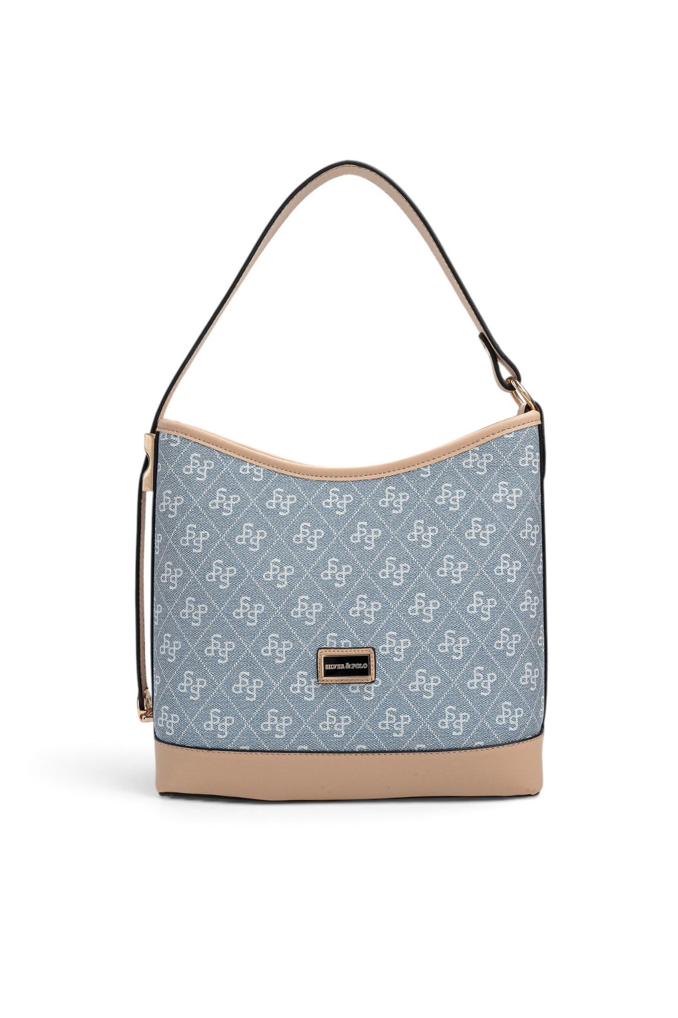 SP1286 Kadın Omuz Çantası Monogram Mavi - Ten SP1286-M178