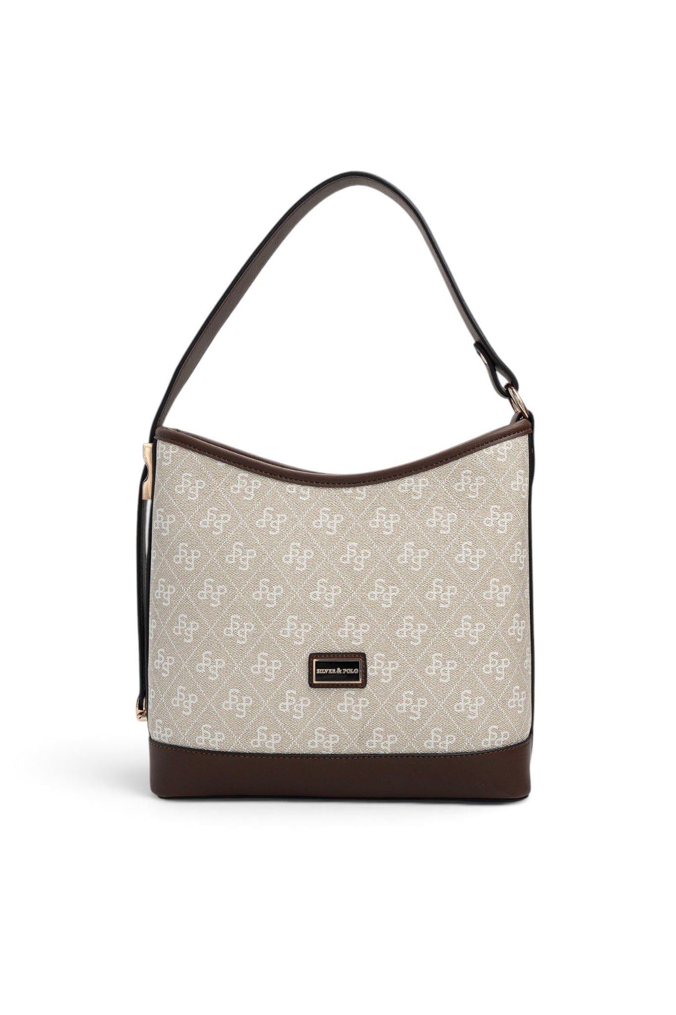 SP1286 Kadın Omuz Çantası Monogram Taş - Kahve SP1286-M178