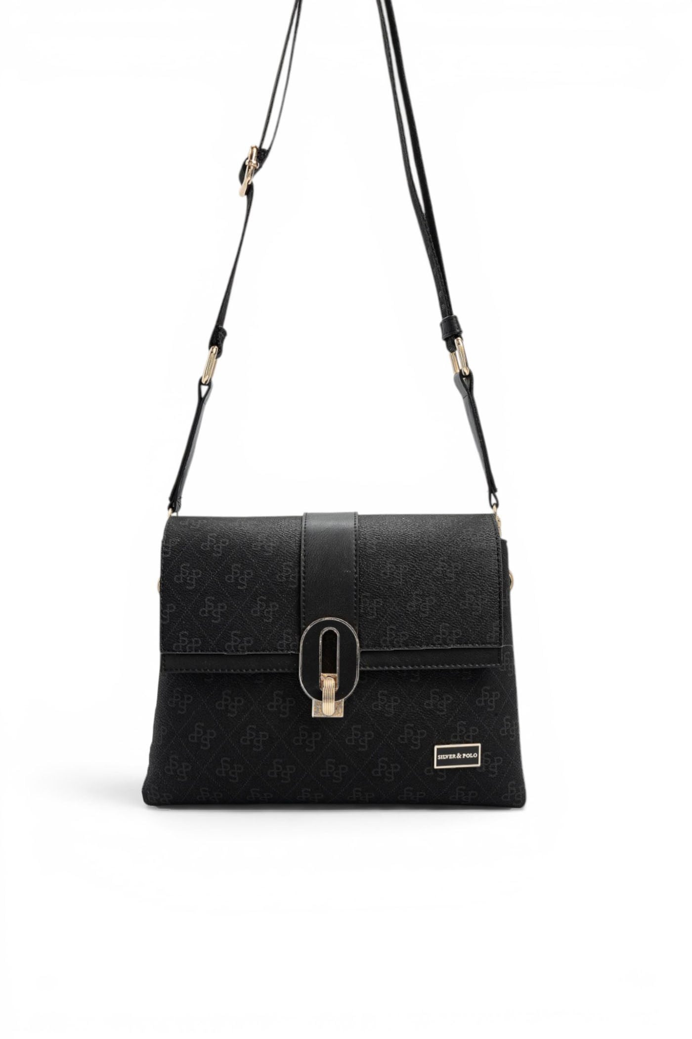 SP1287 Kadın Çapraz Çanta Monogram Siyah - Siyah SP1287-M178