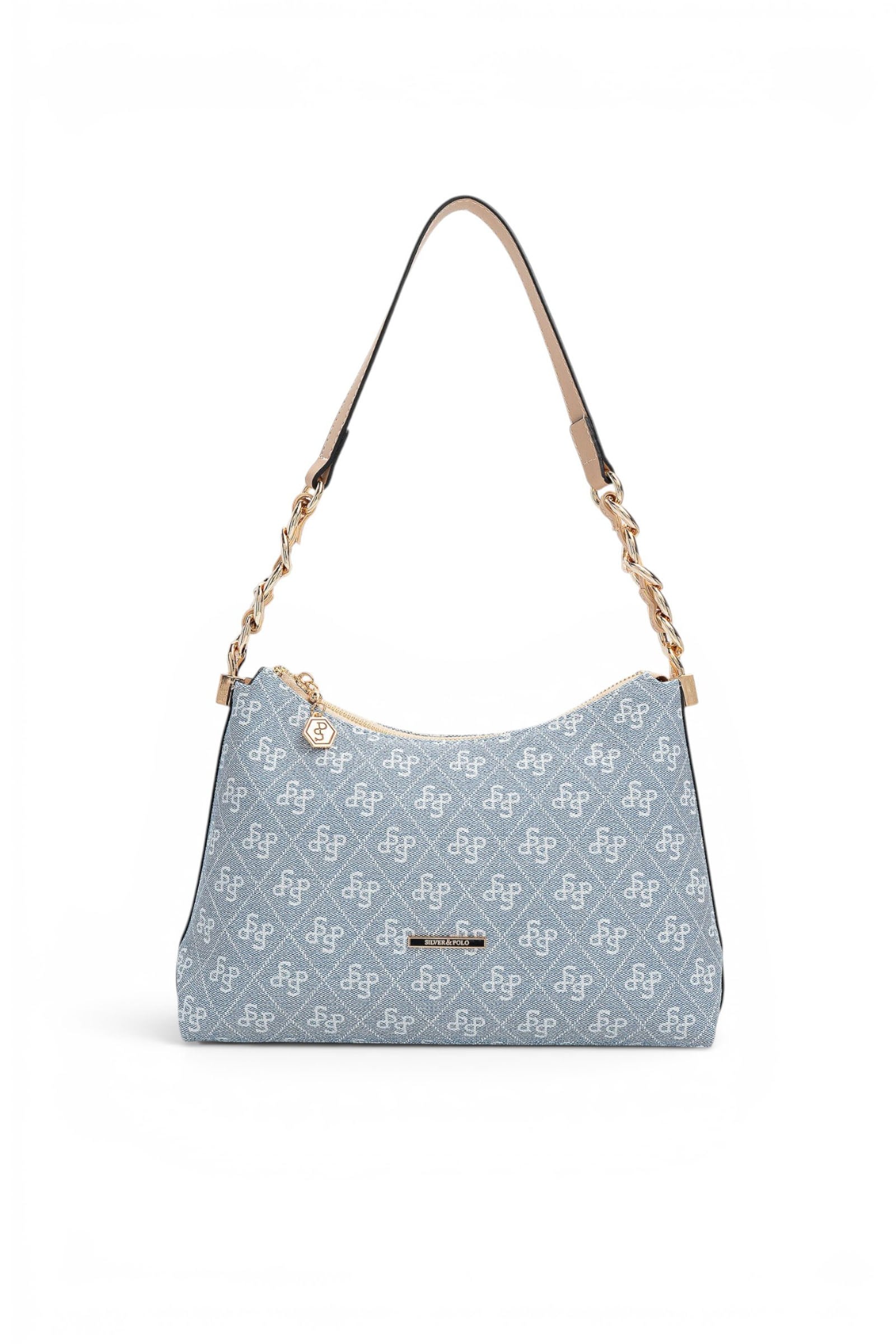 SP1290 Kadın Omuz Çantası Monogram Mavi - Ten SP1290-M178