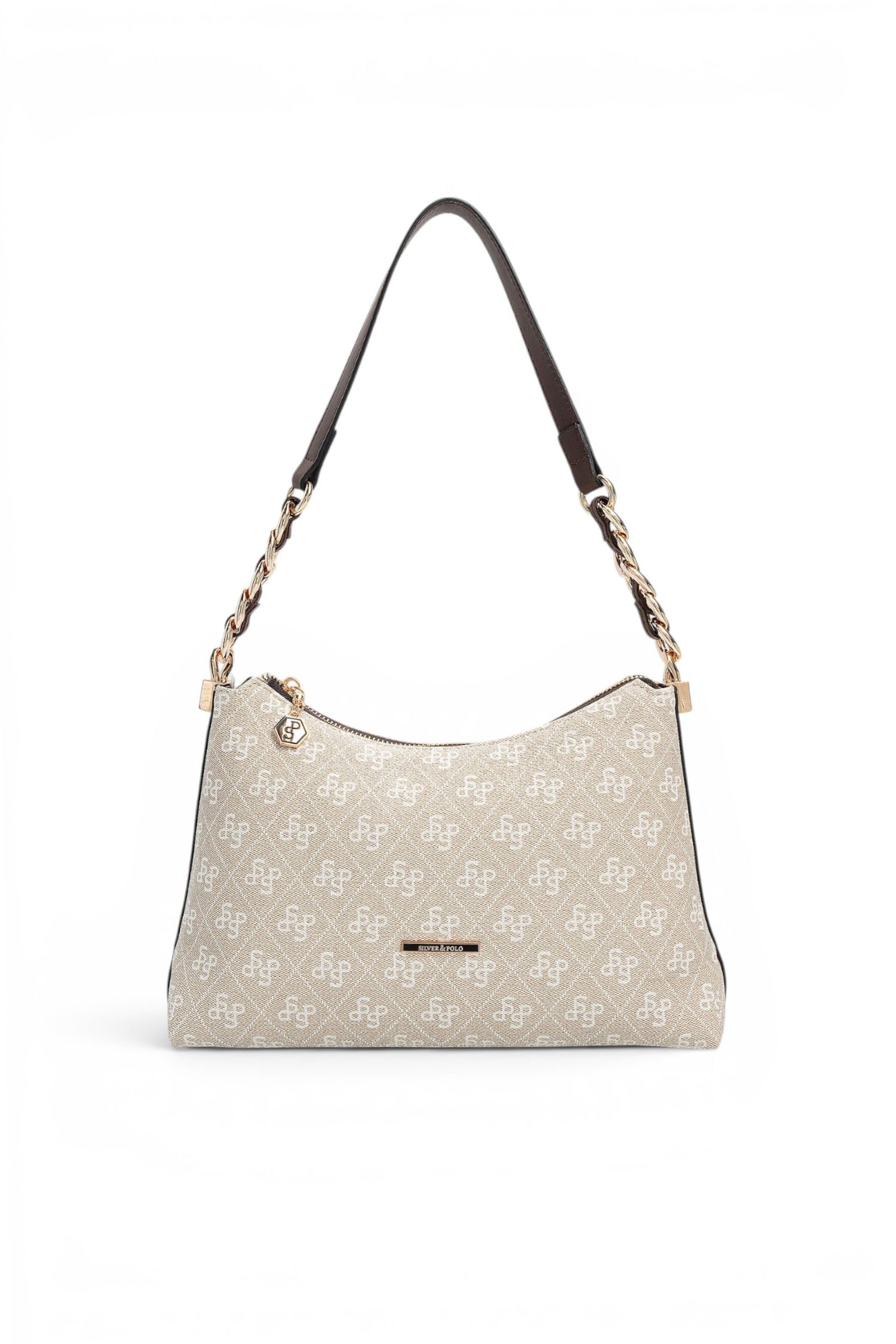 SP1290 Kadın Omuz Çantası Monogram Taş - Kahve SP1290-M178