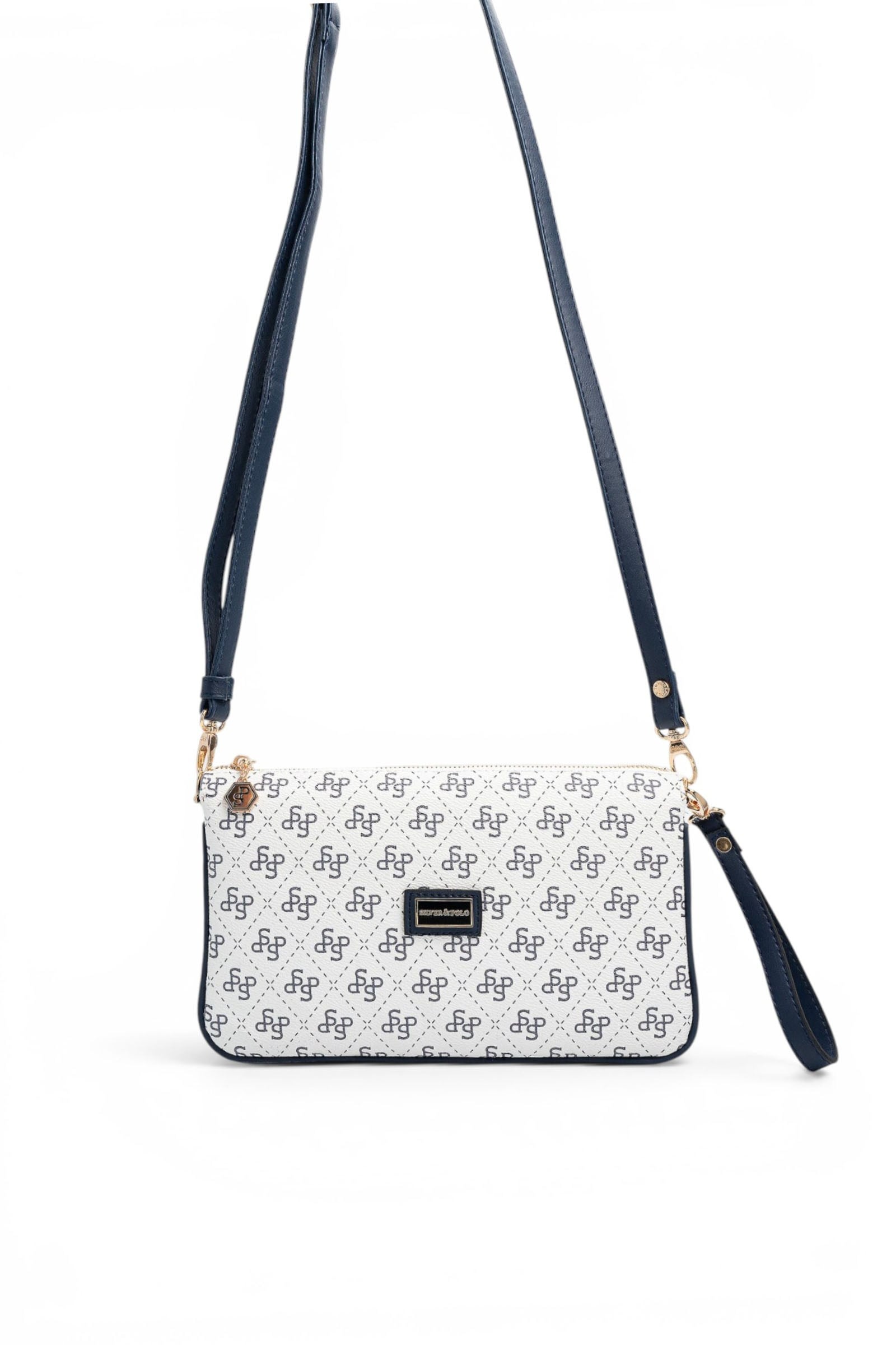 SP1291 Kadın Çapraz Çanta Monogram Beyaz - Lacivert SP1291-M178