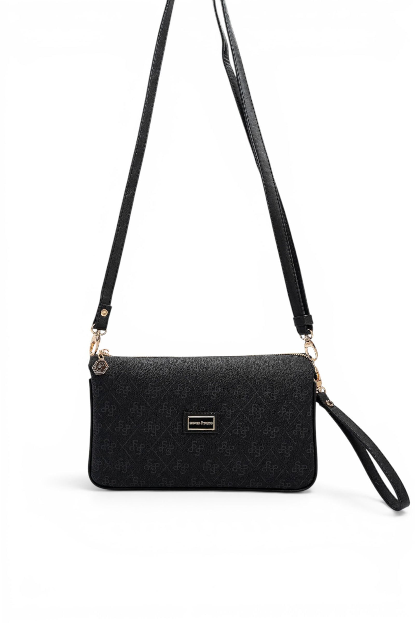 SP1291 Kadın Çapraz Çanta Monogram Siyah - Siyah SP1291-M178
