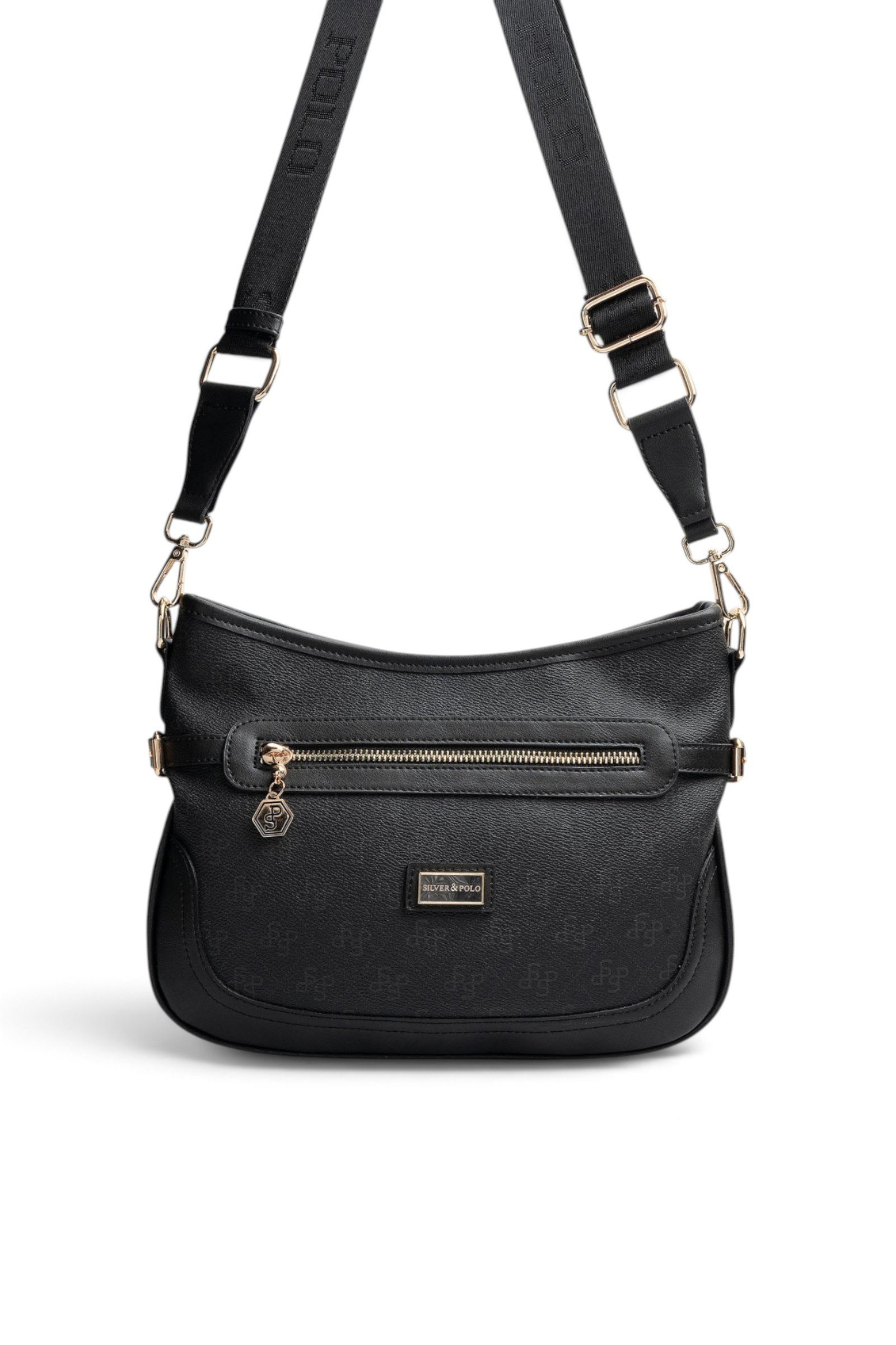 SP1296 Kadın Çapraz Çanta Monogram Siyah - Siyah SP1296-M178