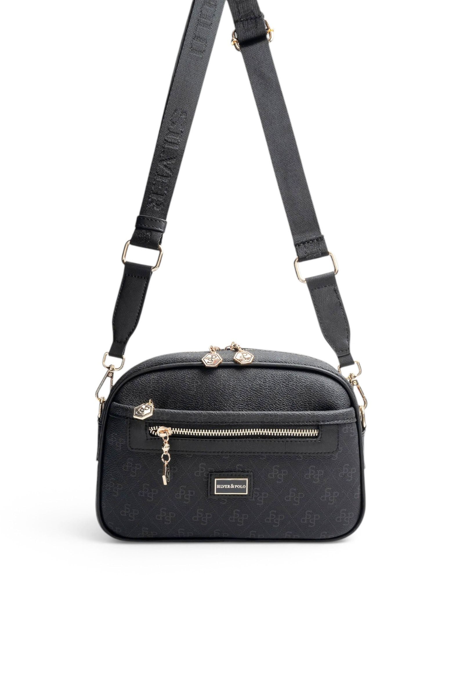 SP1297 Kadın Çapraz Çanta Monogram Siyah - Siyah SP1297-M178