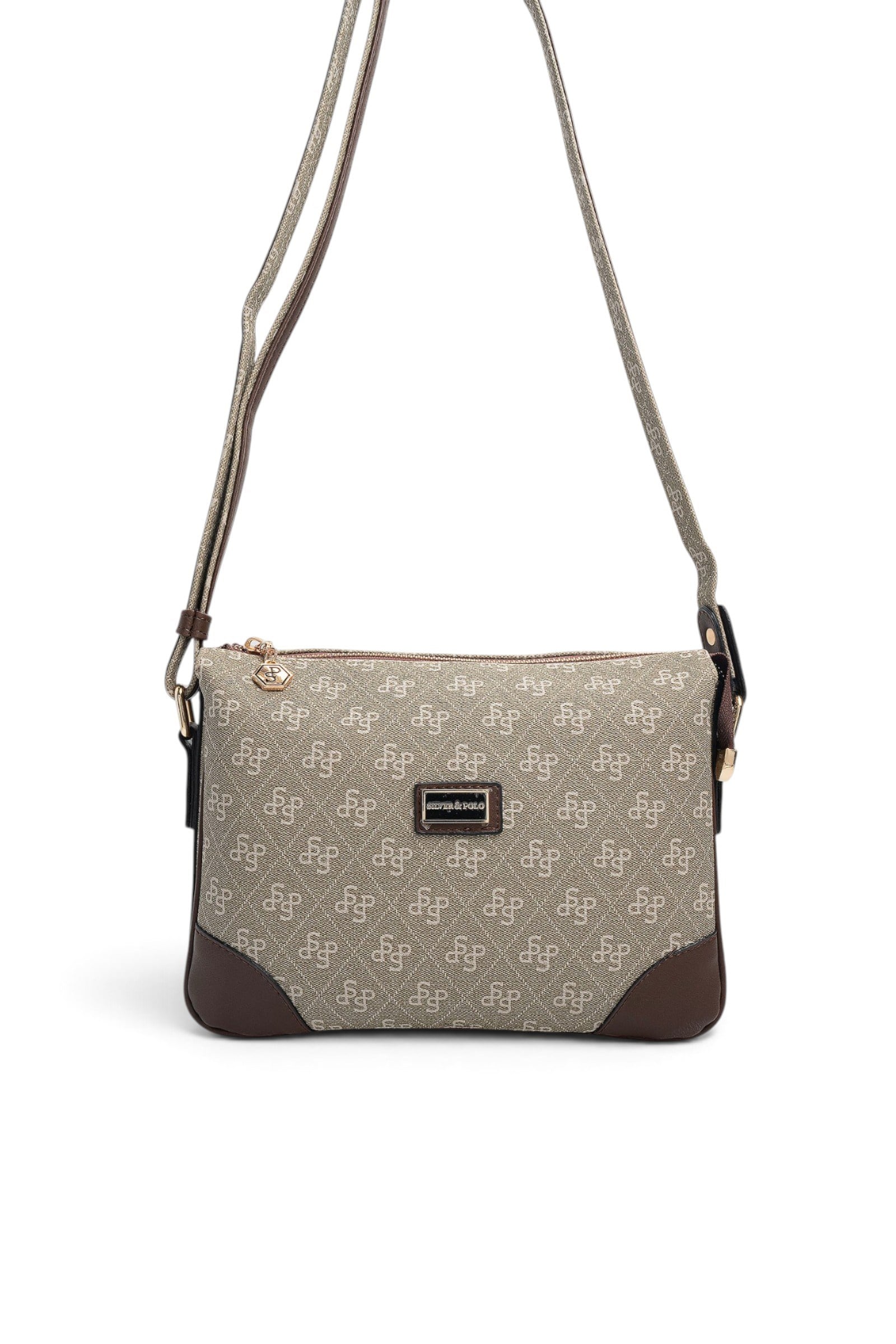 SP784 Kadın Çapraz Çanta Monogram Y.Yeşil - Kahve SP784-M178