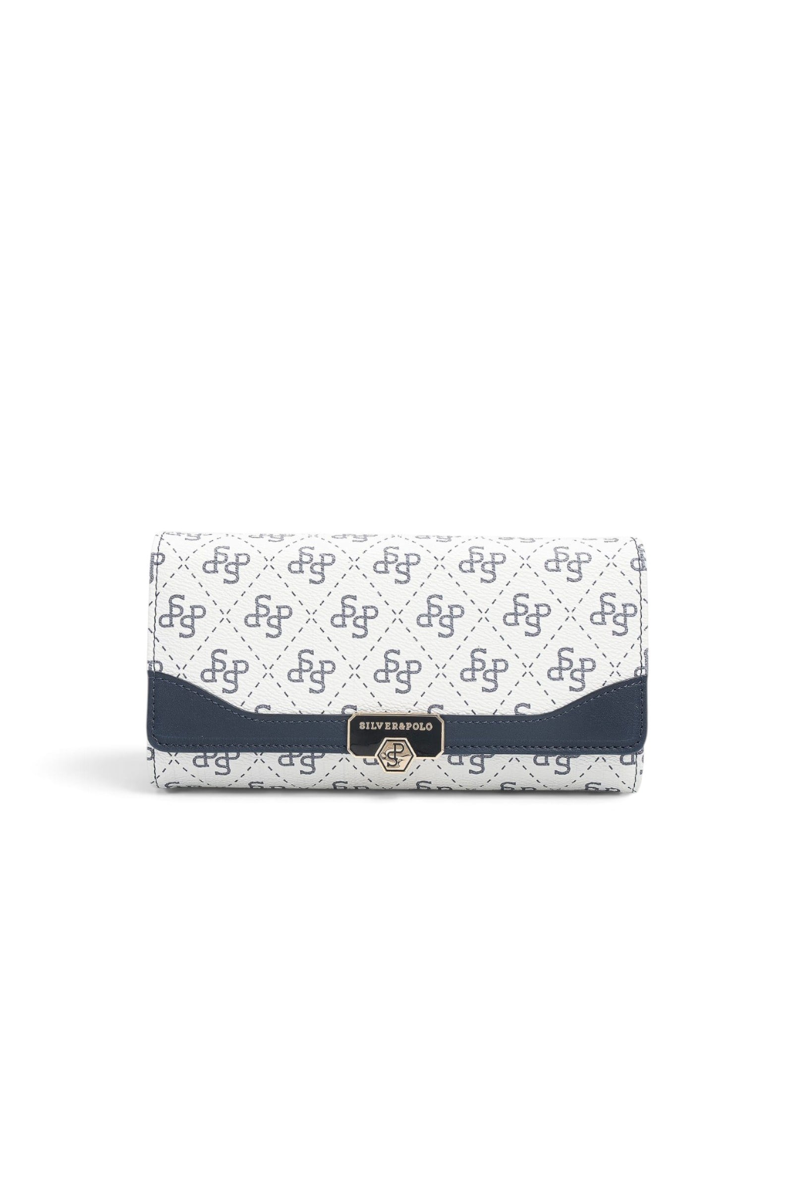 SP979 Kadın Cüzdan & Kartlık Monogram Beyaz - Lacivert SP979-M178