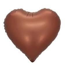 Kahverengi Retro Renk Kalp Helyum Balon 45*45 cm