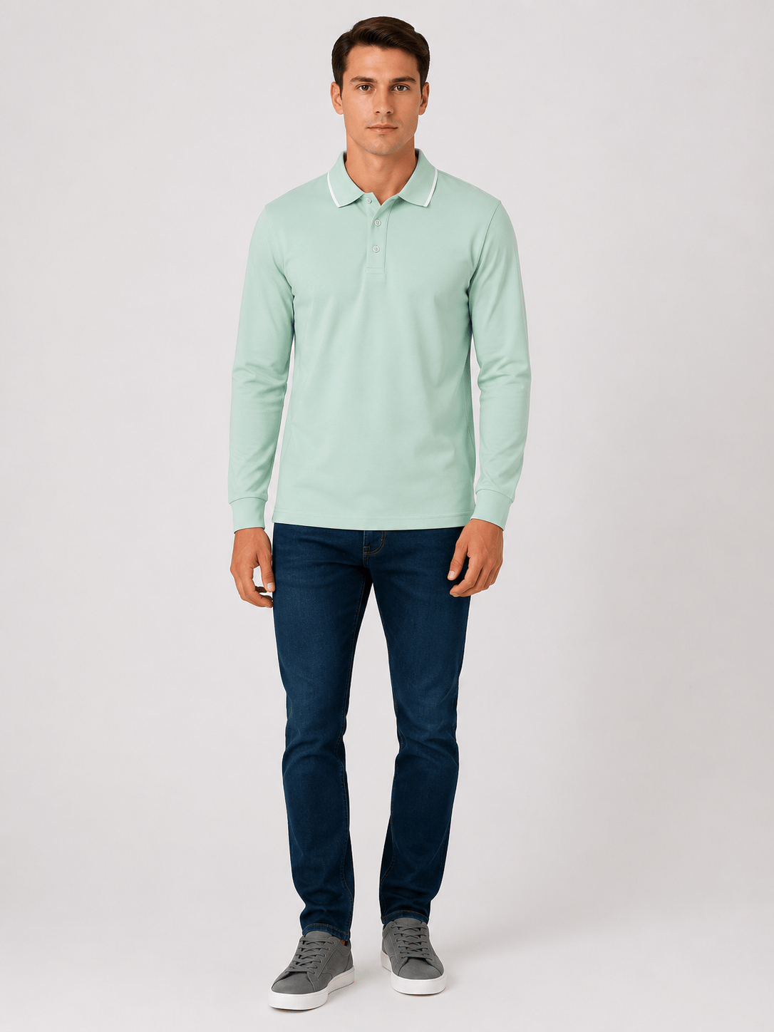 Mint Erkek Erkek Düğmeli Polo Yaka Oysho Sweatshirt