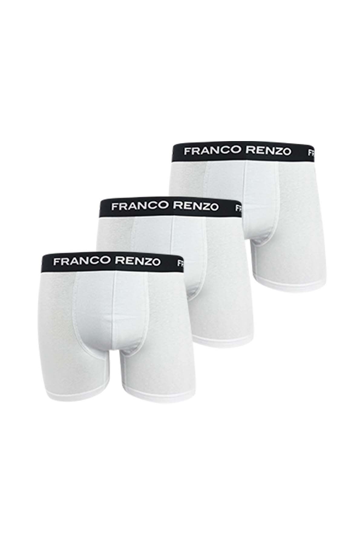 Pamuklu Likralı Baskılı 3'lü Set Erkek Boxer Beyaz