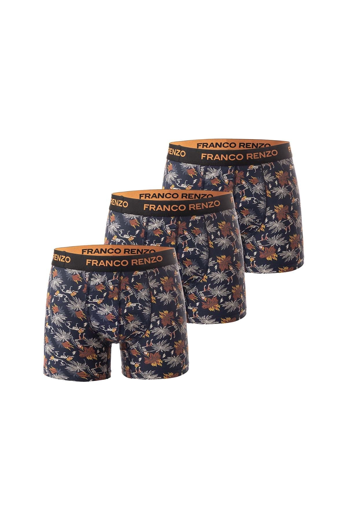 Pamuklu Likralı Baskılı 3'lü Set Erkek Boxer 