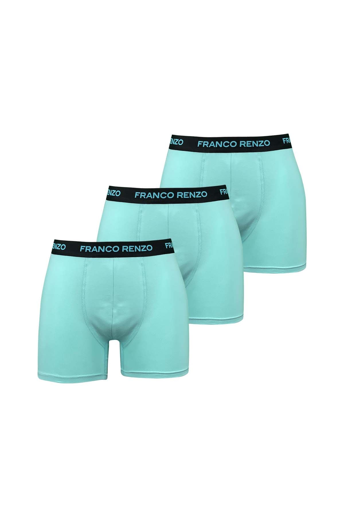 Pamuklu Likralı Baskılı 3'lü Set Erkek Boxer Mint