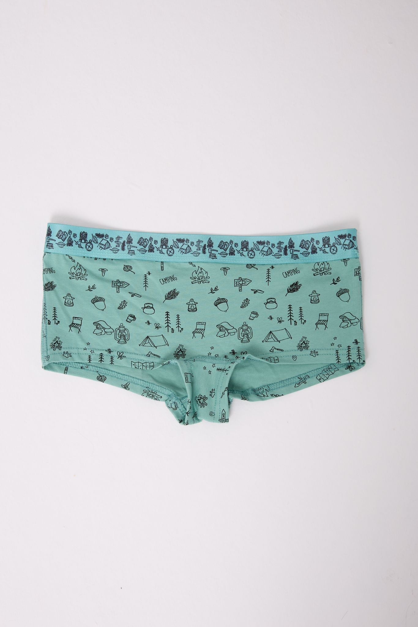 Pamuklu Likralı Baskılı  Boyshort 3'lü Set Kadın Külot Desenli Çağla