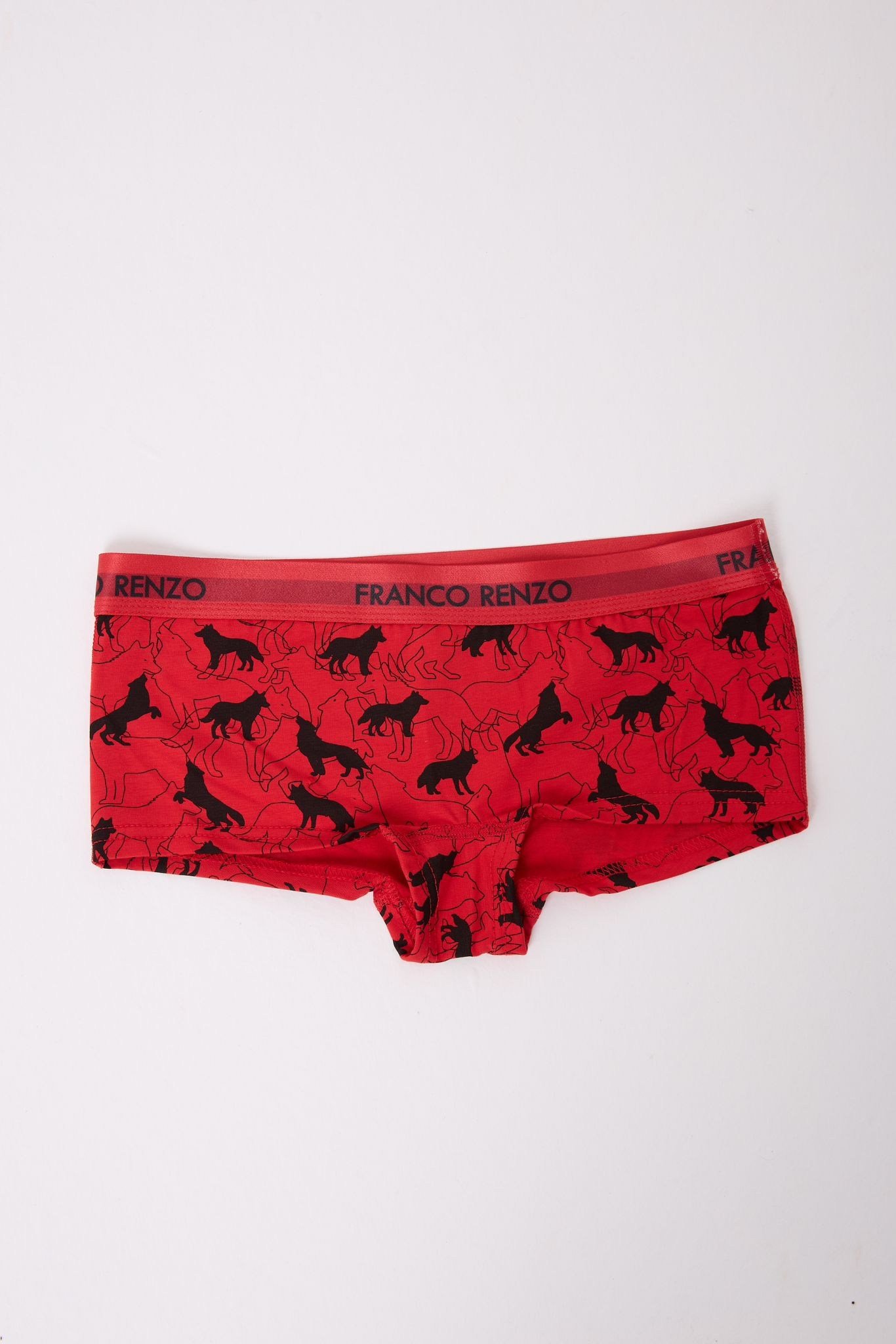 Pamuklu Likralı Baskılı  Boyshort 3'lü Set Kadın Külot Desenli Kırmızı