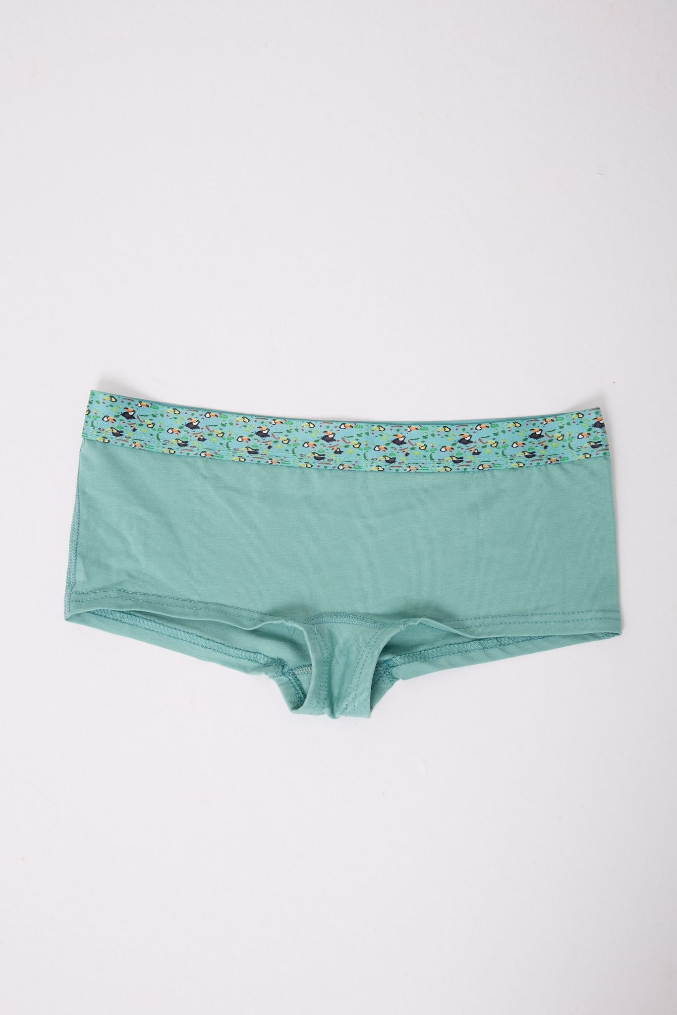 Pamuklu Likralı Baskılı  Boyshort 3'lü Set Kadın Külot Çağla