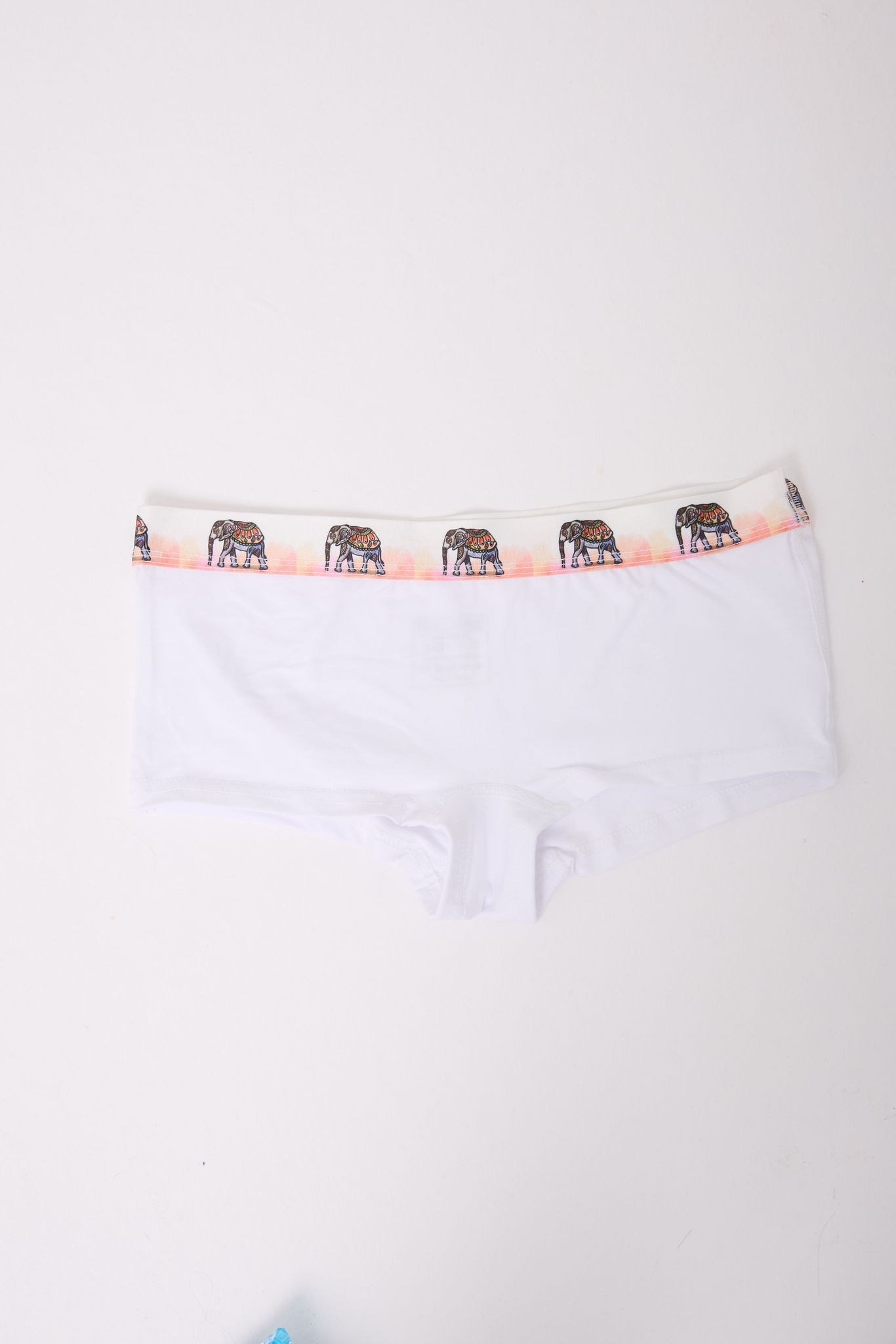 Pamuklu Likralı Baskılı  Boyshort 3'lü Set Kadın Külot Beyaz