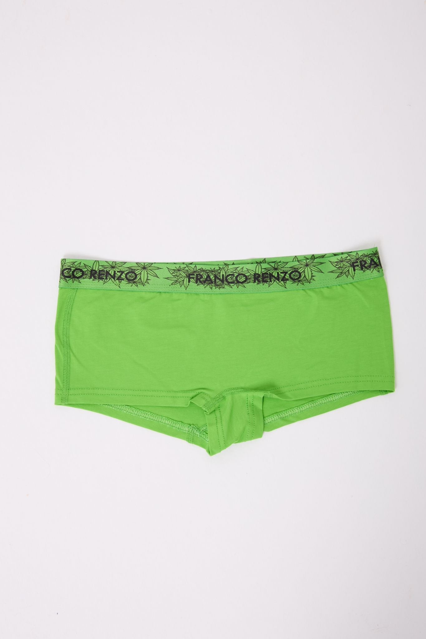 Pamuklu Likralı Baskılı  Boyshort 3'lü Set Kadın Külot Yeşil