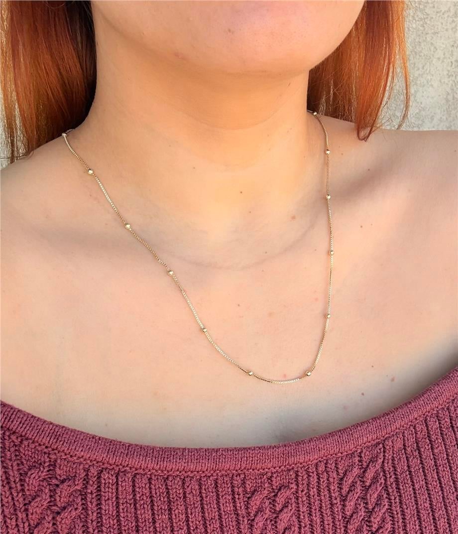 14k dorika toplu kolye 60 cm 