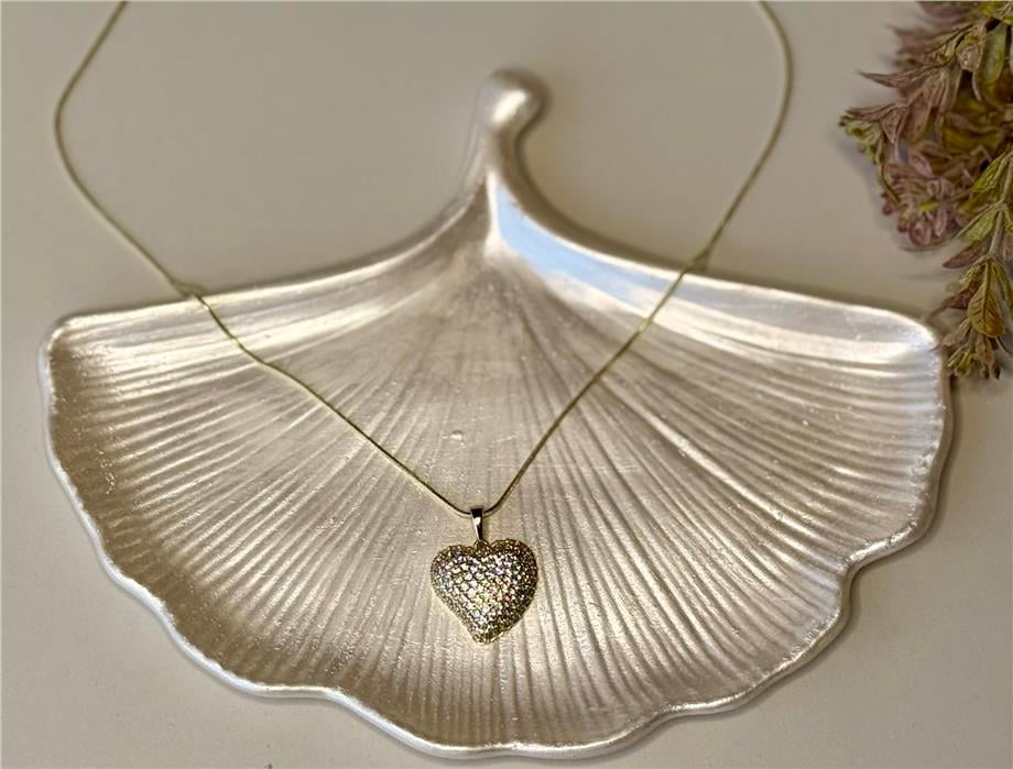 14K Zirkon Taşlı Kalp Xuping Kolye