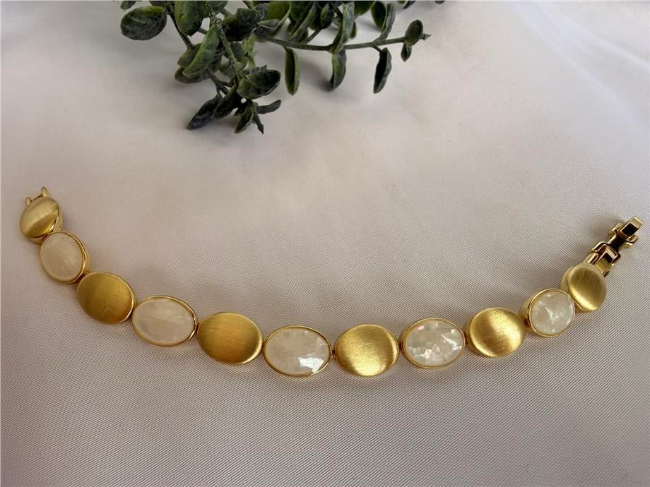 özel seri beyaz Sedefli gold bileklik
