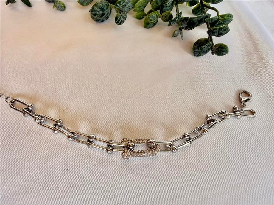 zirkon taşlı Marka model Silver bileklik