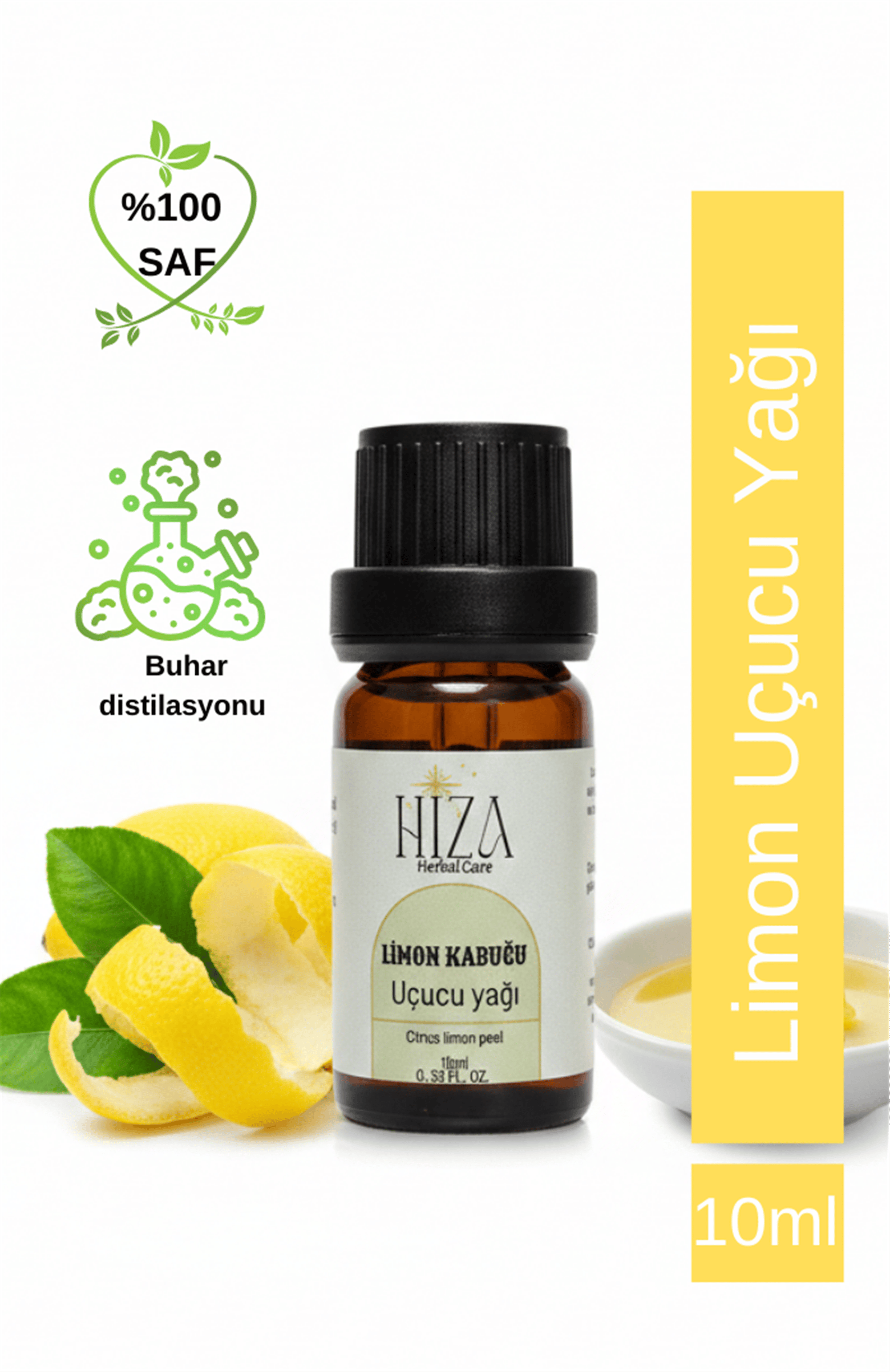 %100 DOĞAL LİMON KABUĞU UÇUCU YAĞI 10 ML