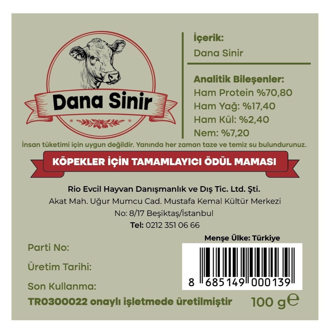 Beef Nerves (Dana Sinir) 10'lu Paket