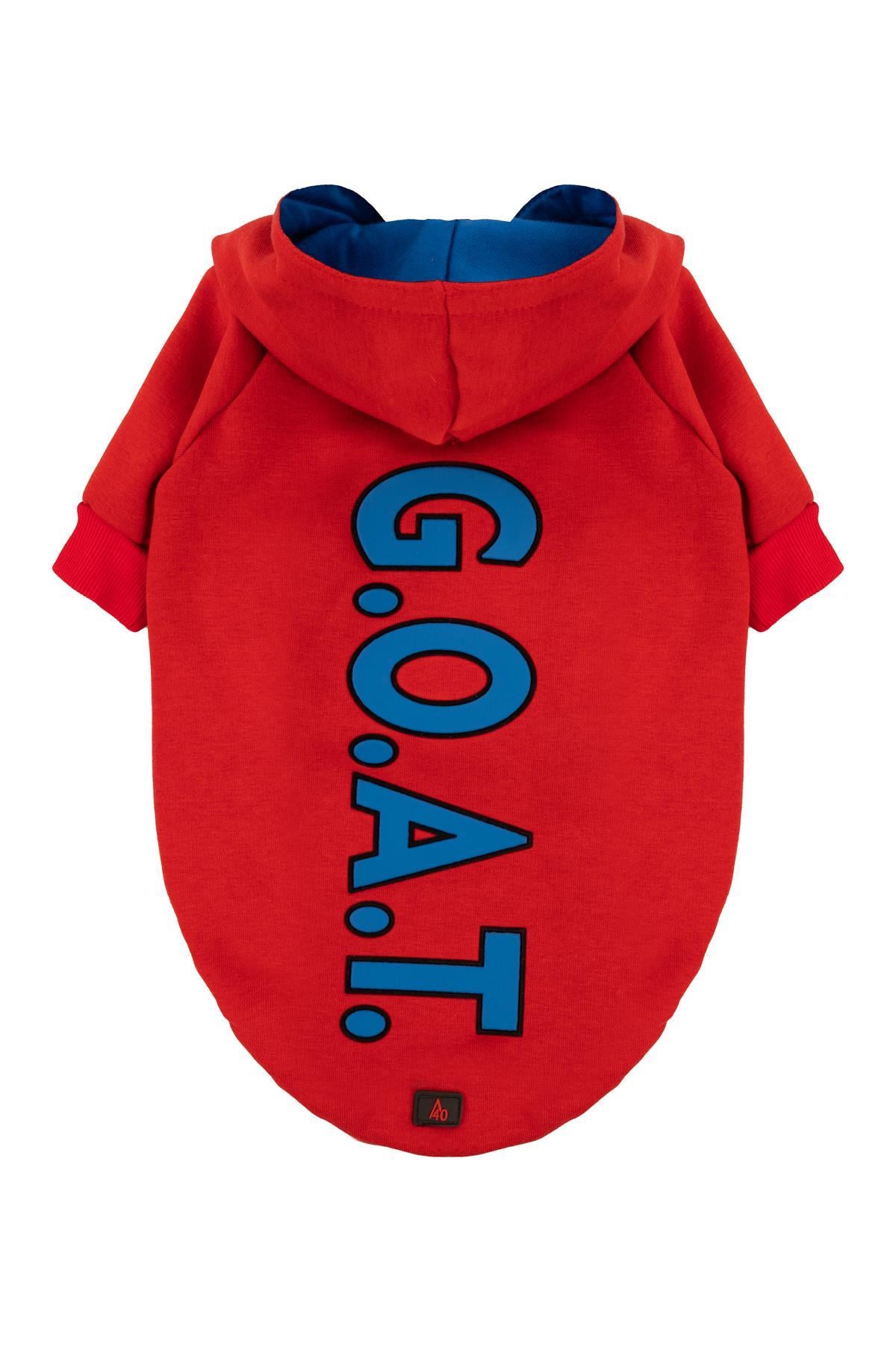 G.O.A.T Kırmızı Kapüşonlu Köpek Sweatshirt (9'lu) Set 