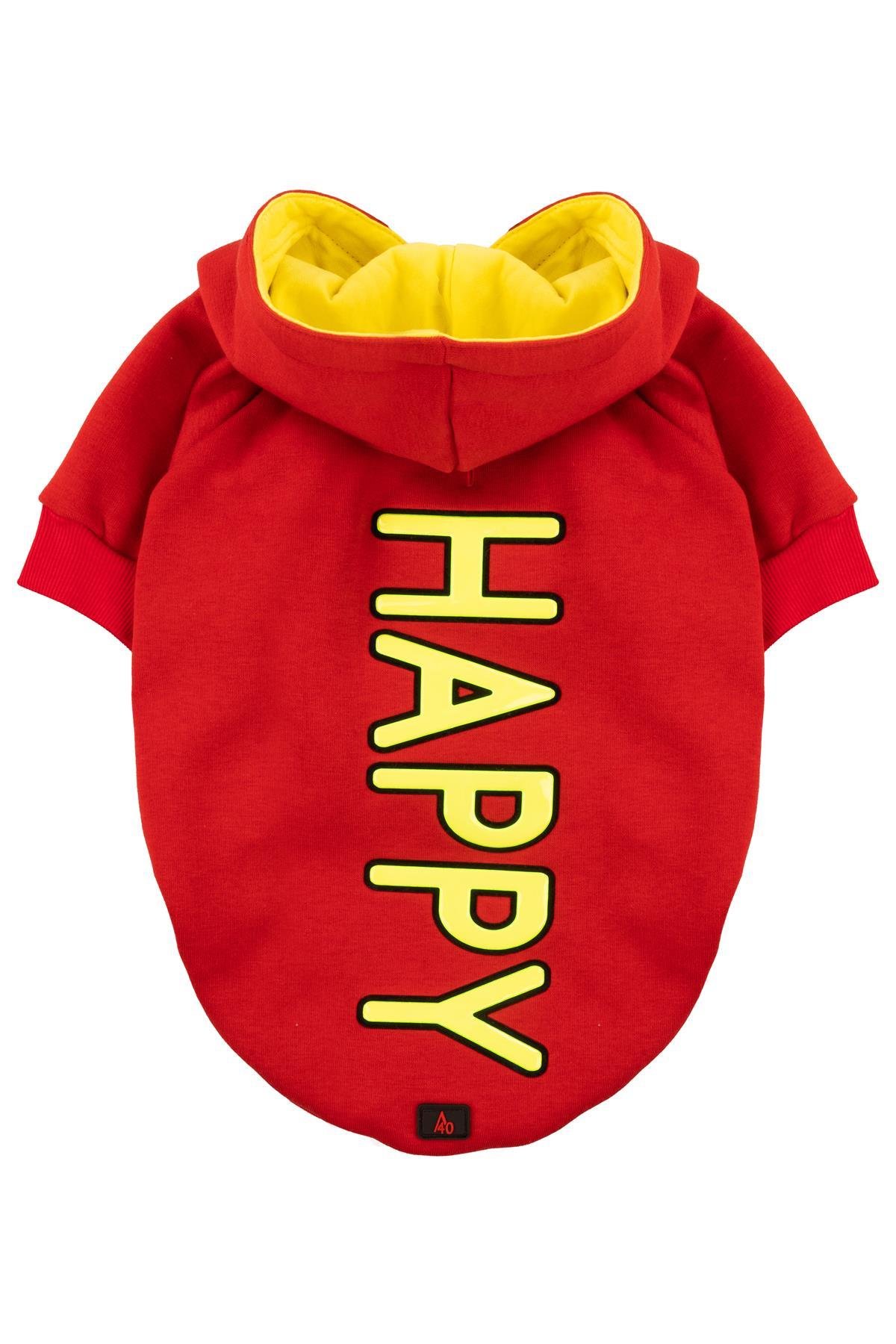 HAPPY Kırmızı Kapüşonlu Köpek Sweatshirt (9'lu) Set