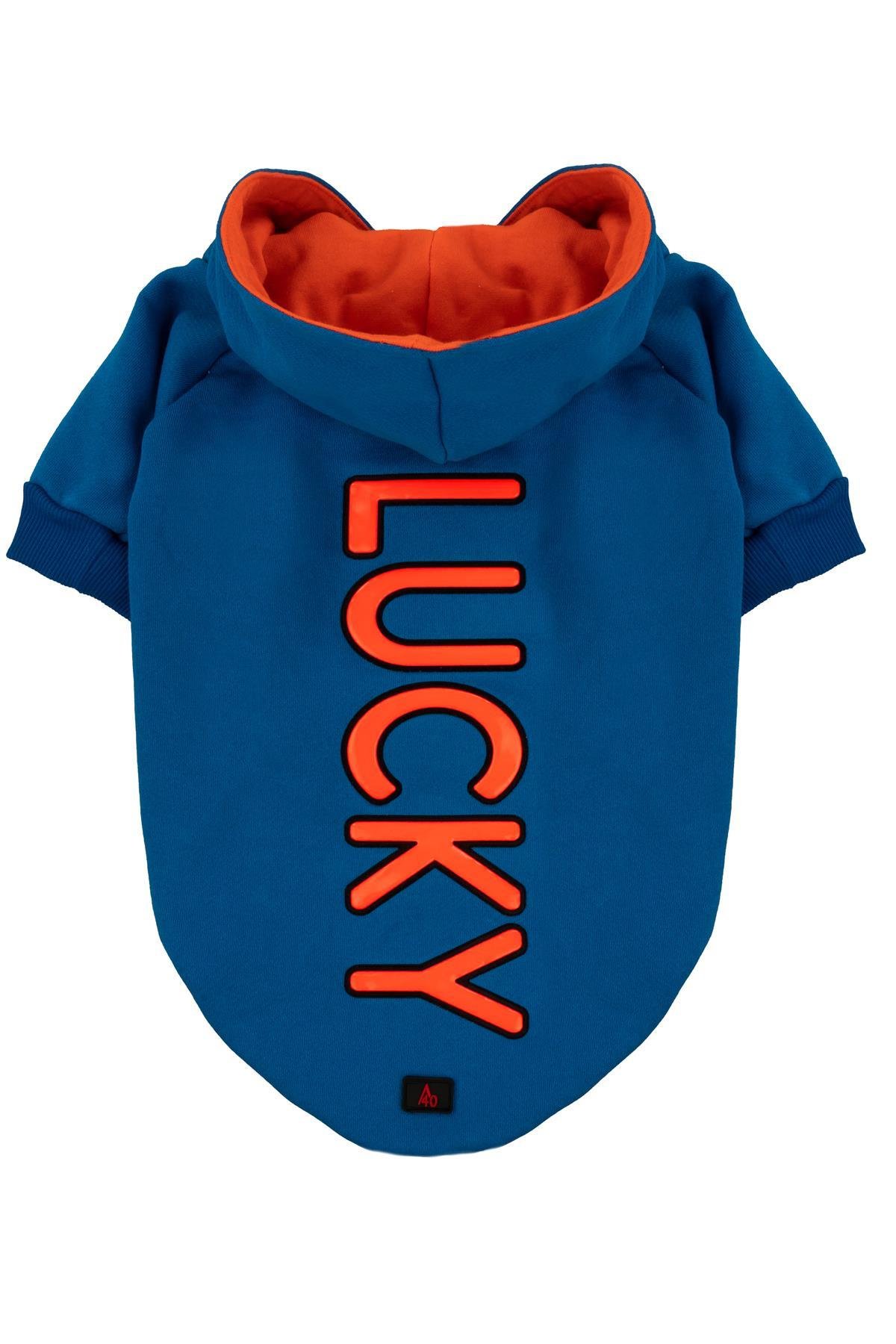 LUCKY Mavi Kapüşonlu Köpek Sweatshirt (9'lu) Set