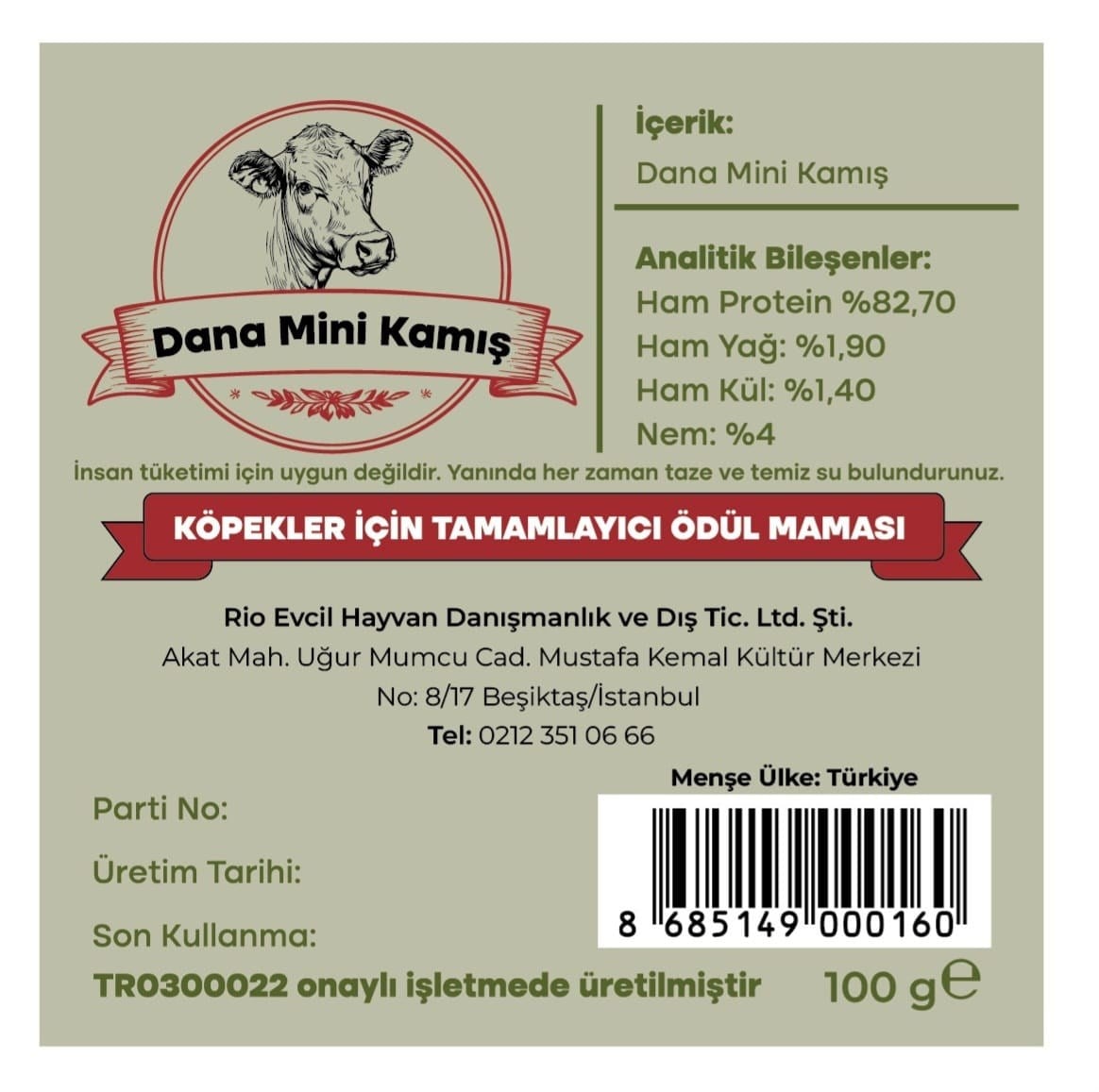 Veal Pizzles (Mini Kamış) 10'lu Paket