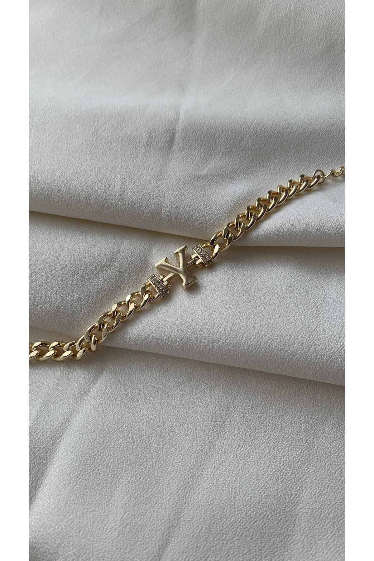 Gold Y Harf Bileklik