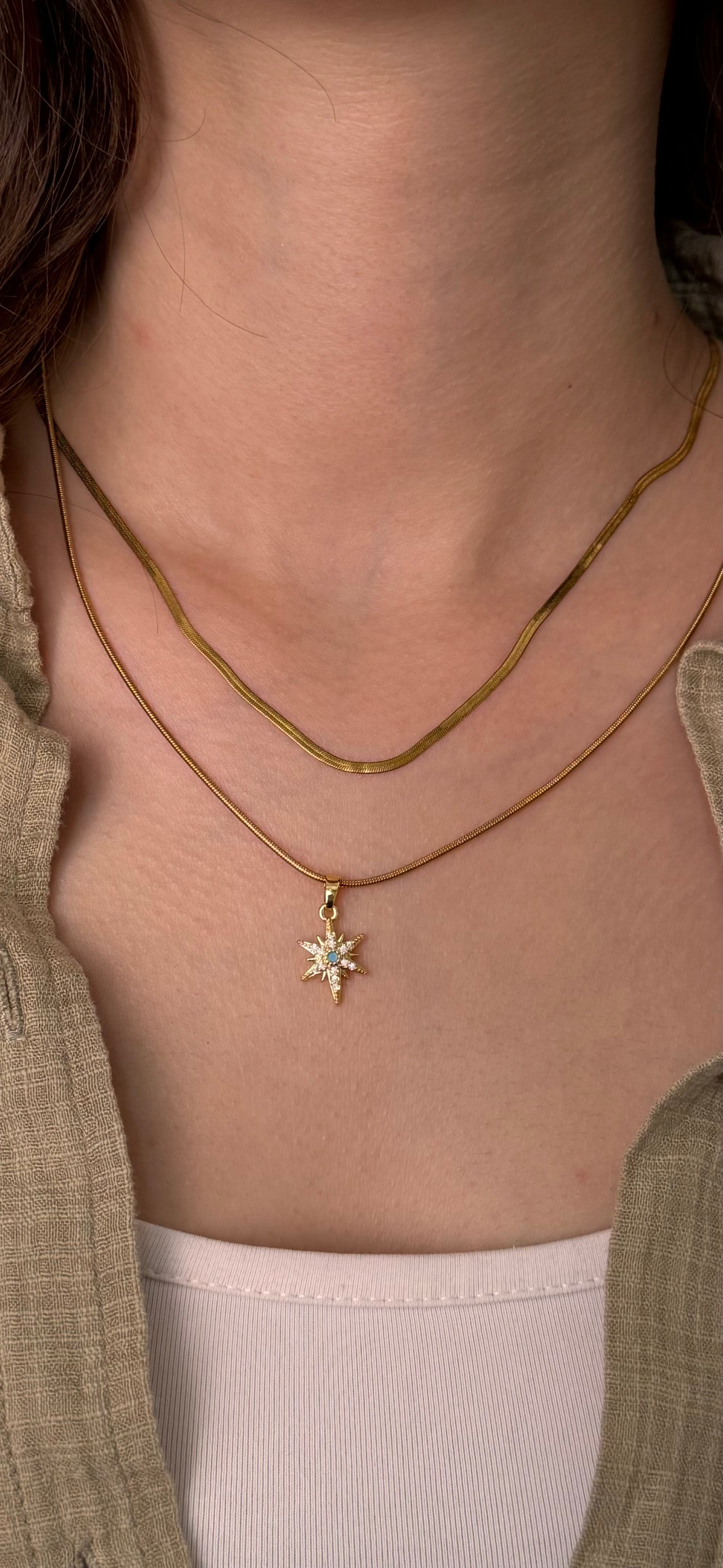 Luna star çelik kolye