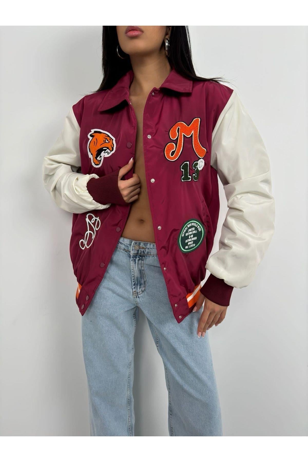 Oversize Bordo Kolej Bomber Mont