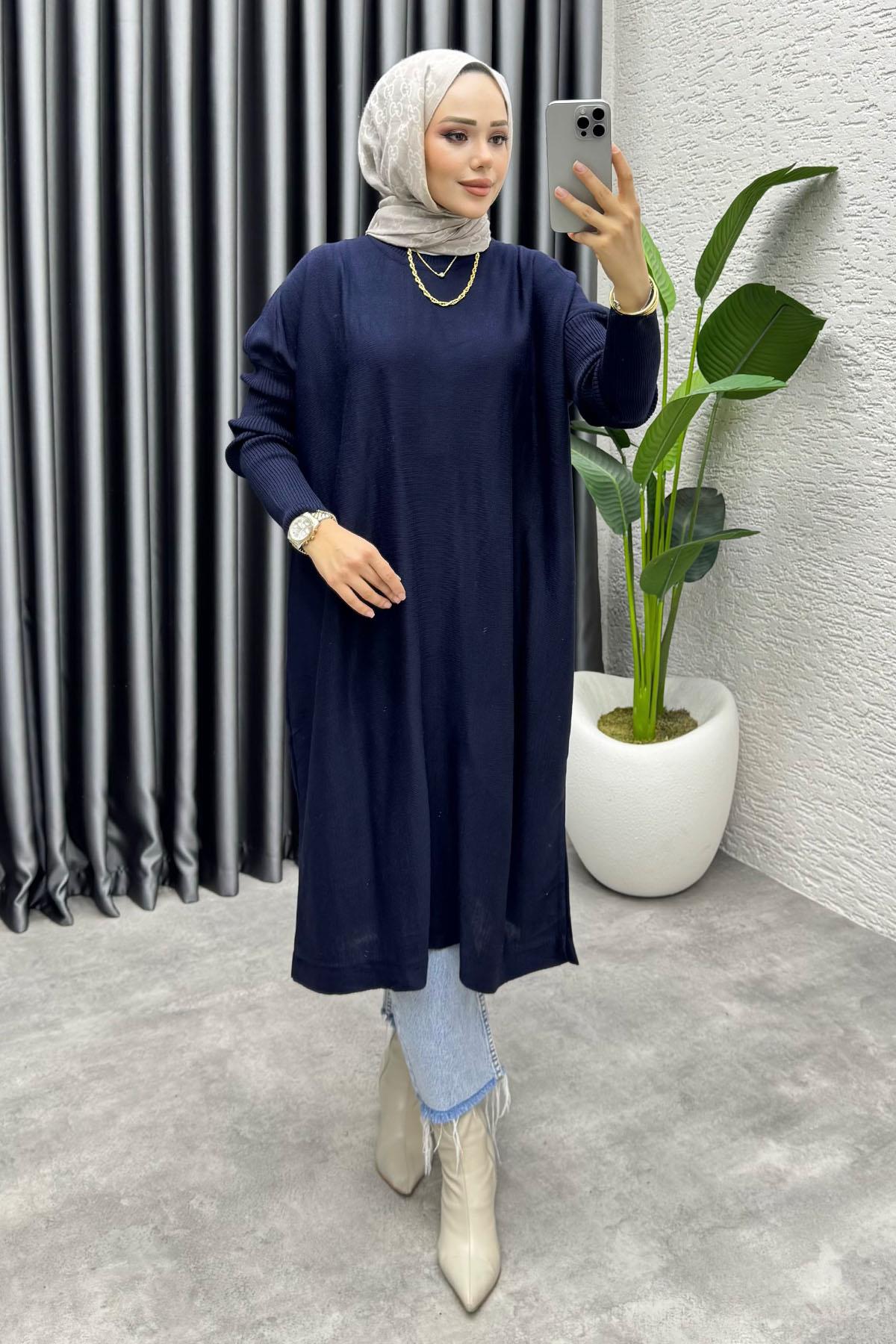 Basic Salaş Triko Tunik 2096 Lacivert