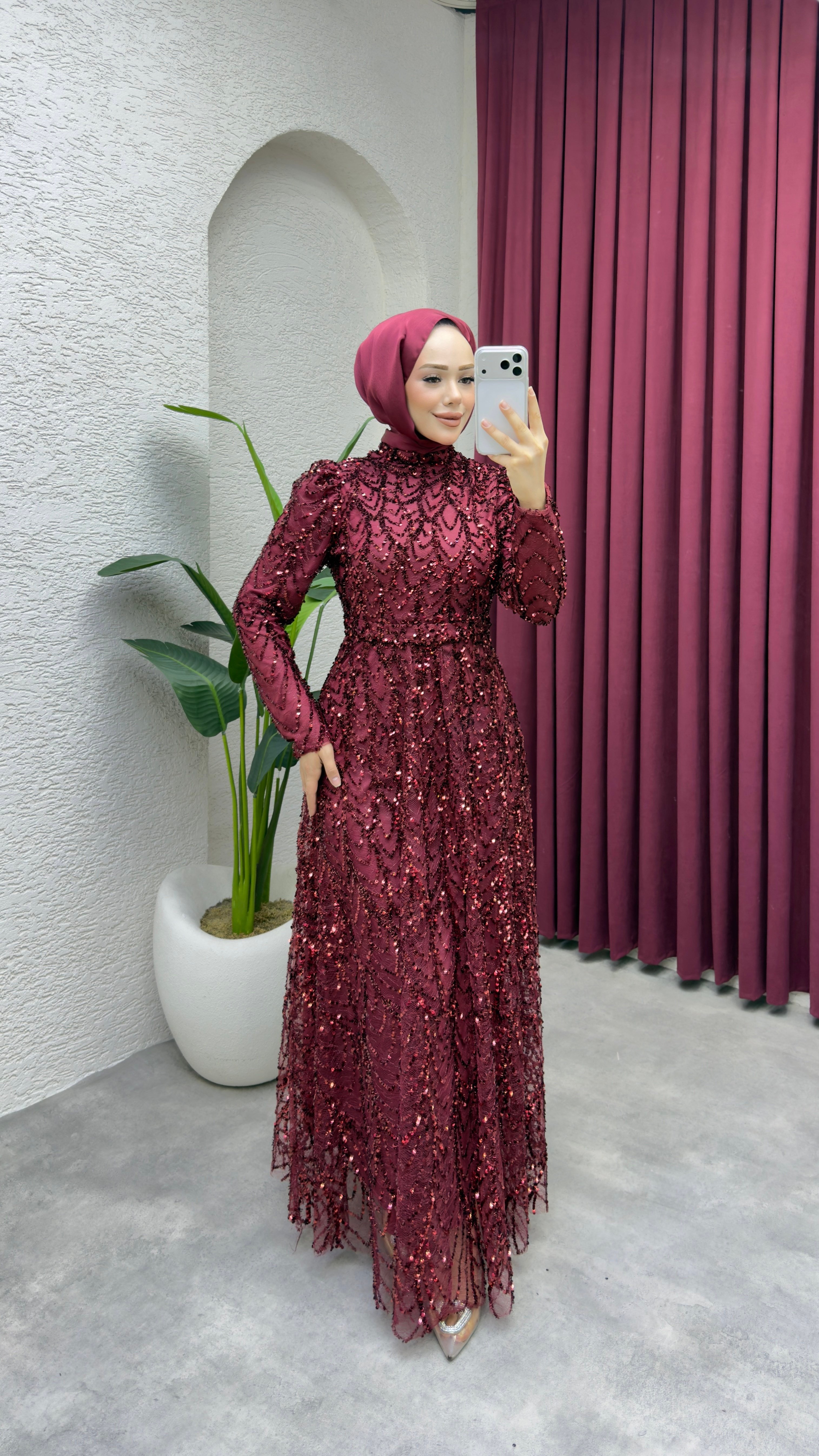 Hümeyra Abiye 1026 Bordo