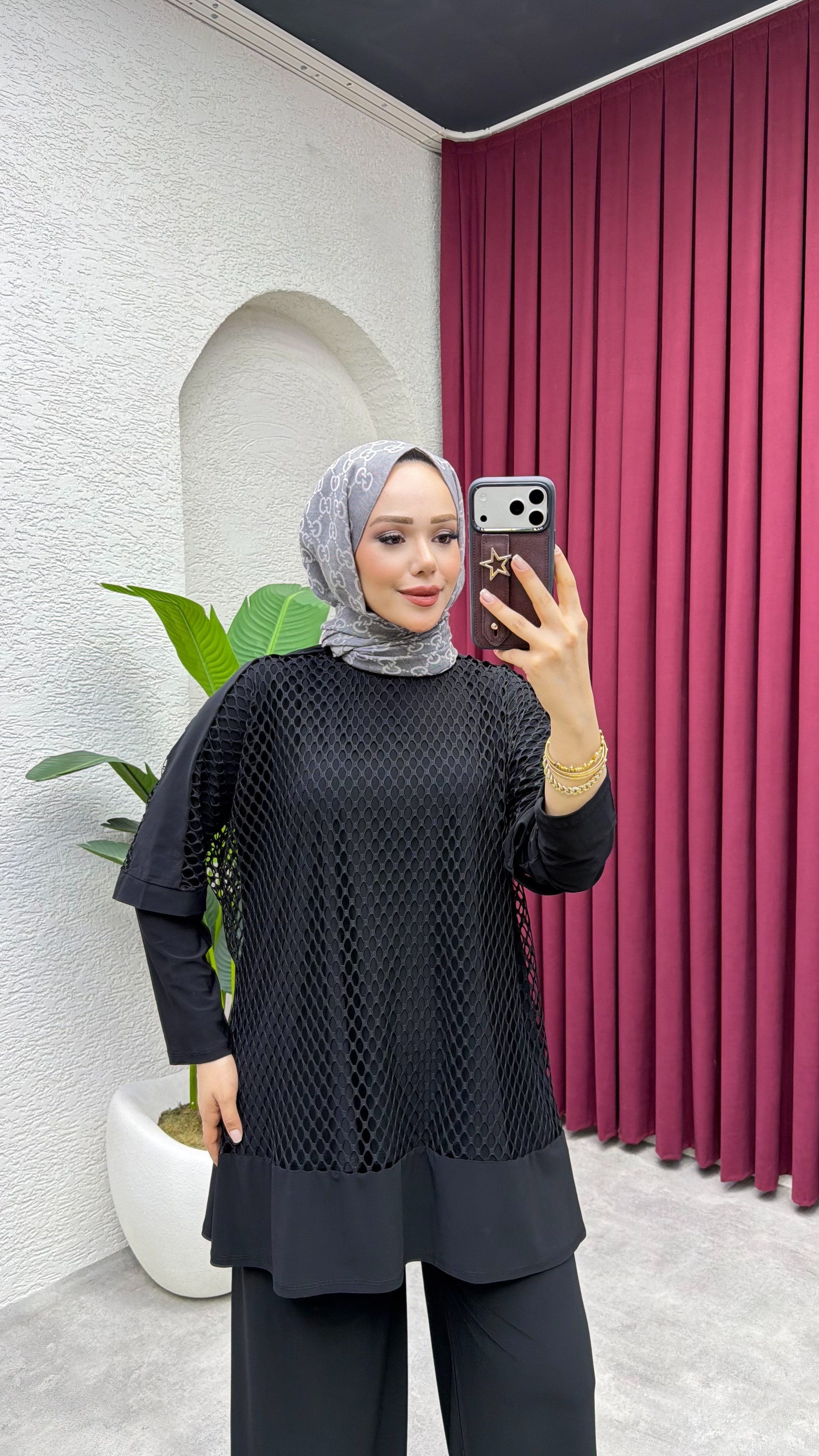 Oya Üçlü Takım 3538 Siyah
