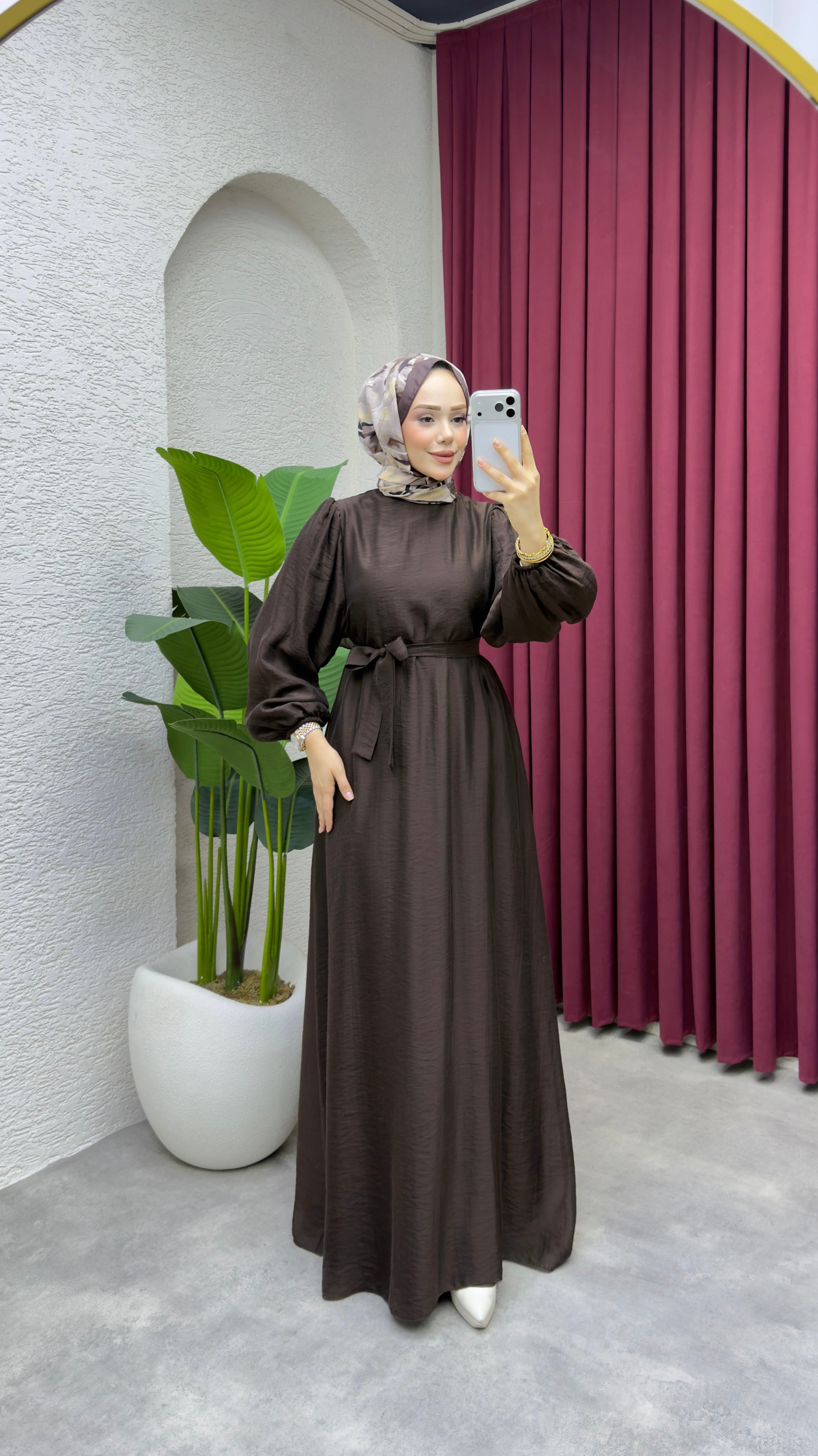 Selin Elbise 1025 Kahverengi