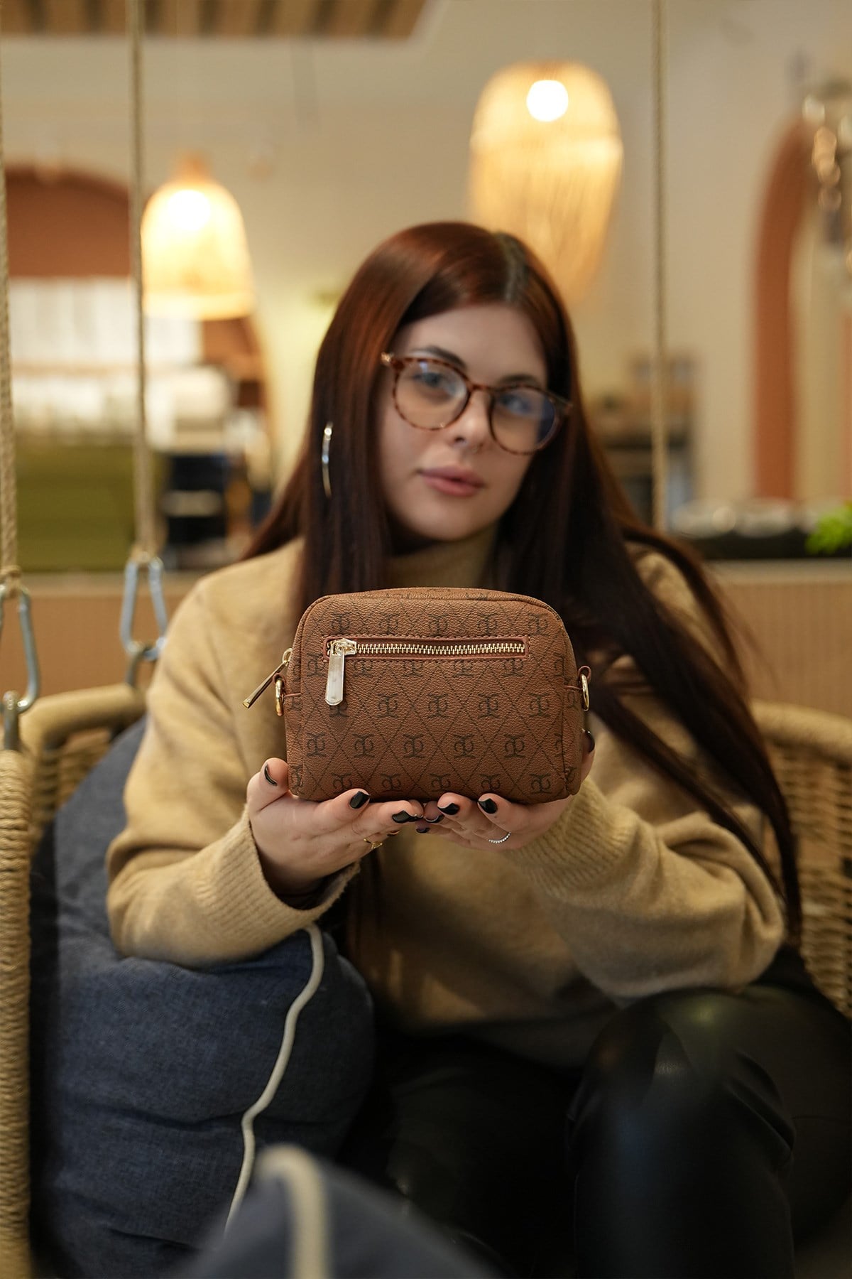Esme  Omuz Askılı  Kadın Çantası  Taba