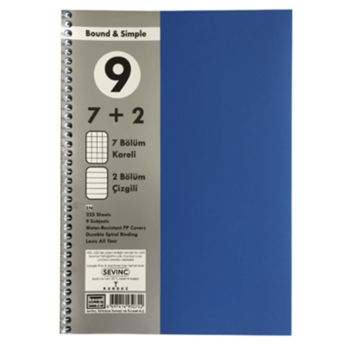 225 Yaprak PP Kapak Ayraçlı Defter