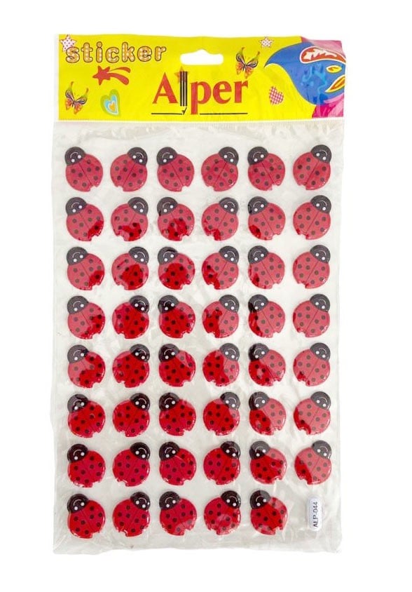 ALPER 47 ADET UĞUR BÖCEĞİ BÜYÜK STİCKER 