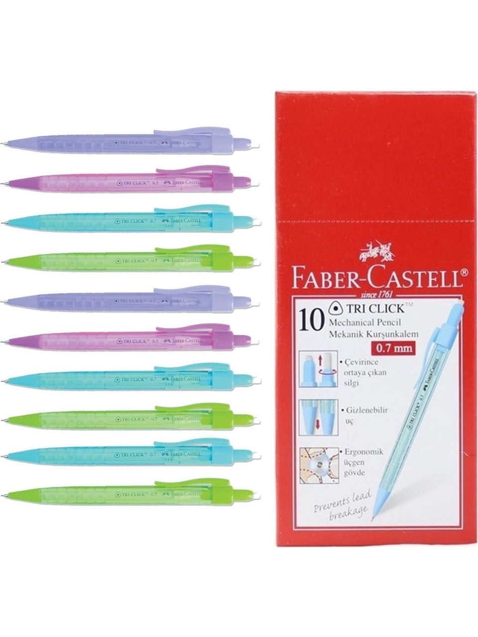 Faber-Castell Versatil Kalem Tri Click 0.7 mm Karışık Renk